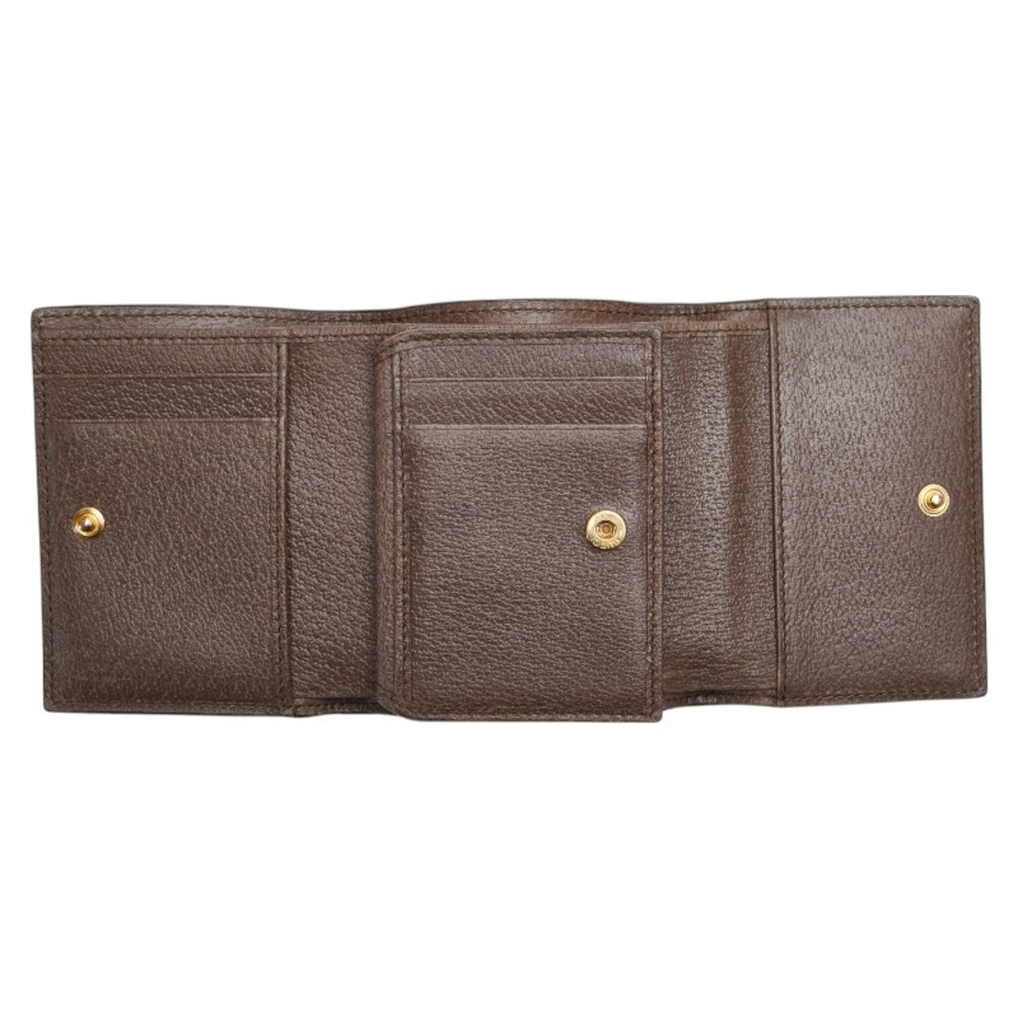 Gucci Brown Pvc Leather Wallet (Tri-Fold) (Pre-Owned)