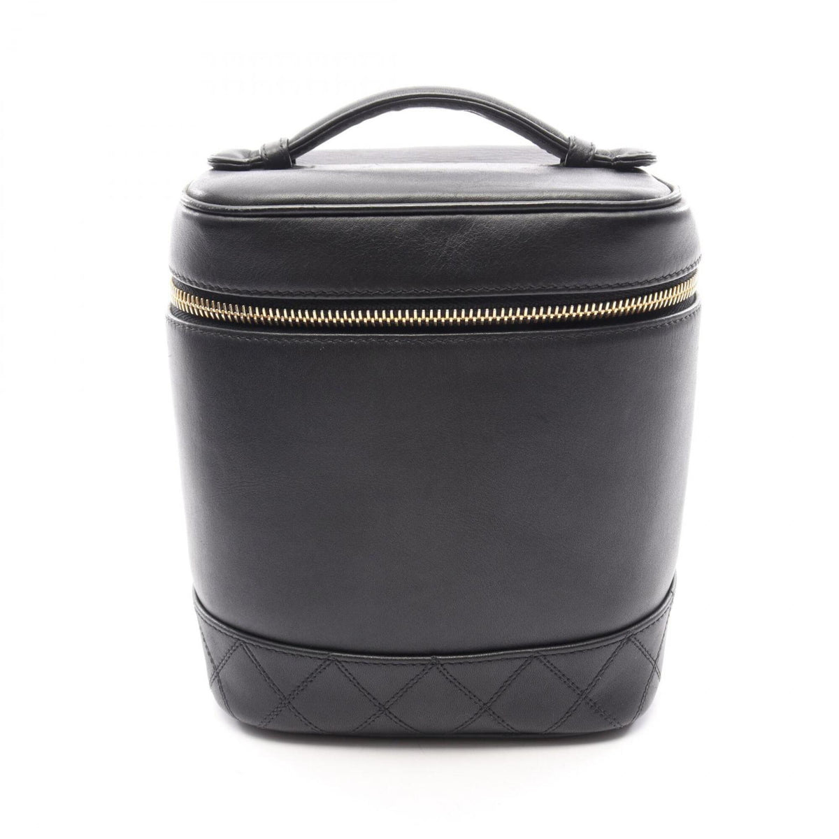 Chanel Black Leather Handbag Vanity Bag (Pre-Owned)