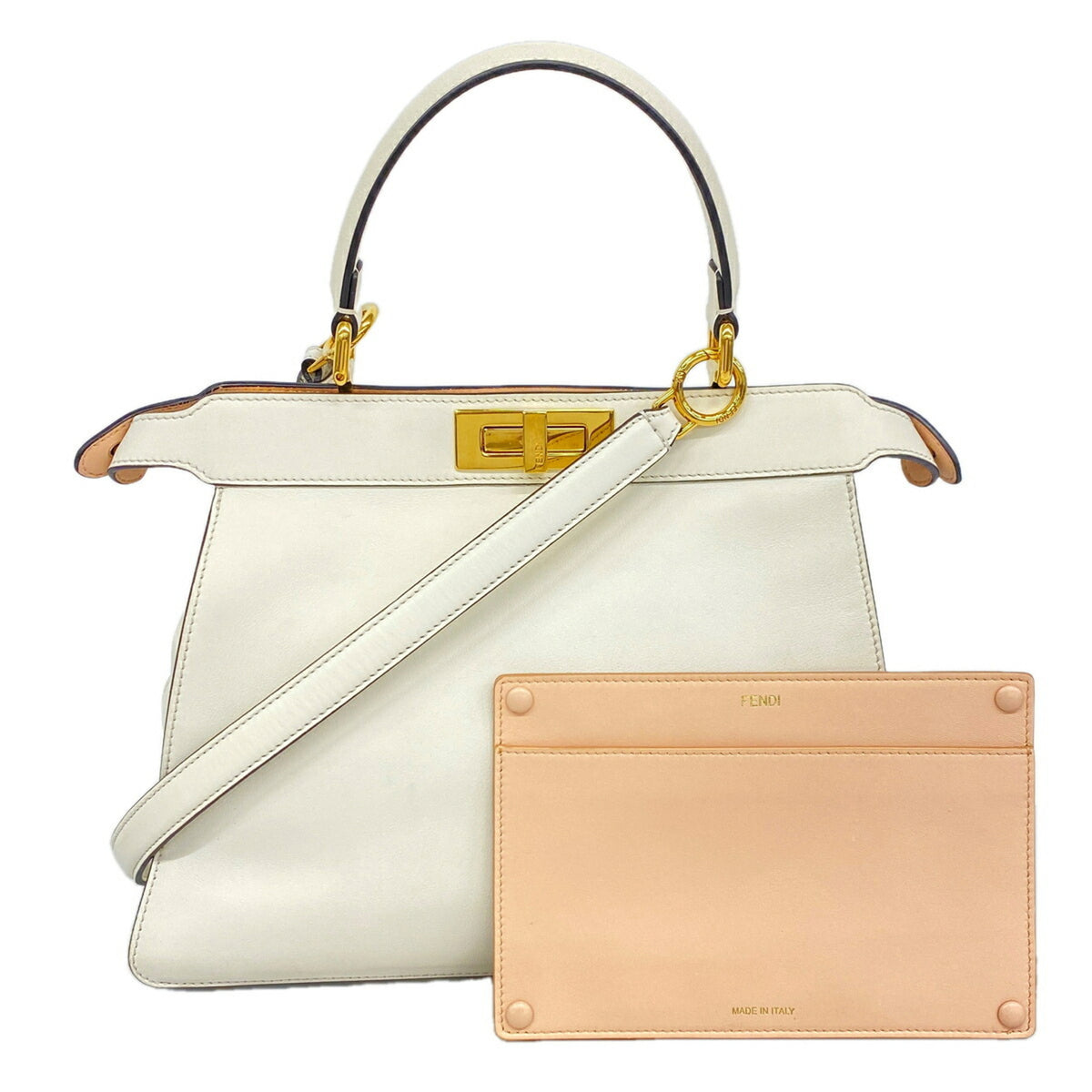 Fendi White Leather Handbag (Pre-Owned)