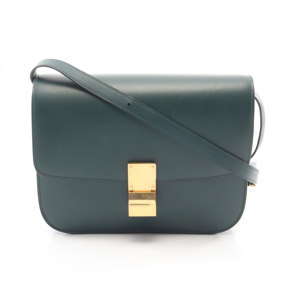 Celine Green Leather Handbag Shoulder Bag (Pre-Owned)
