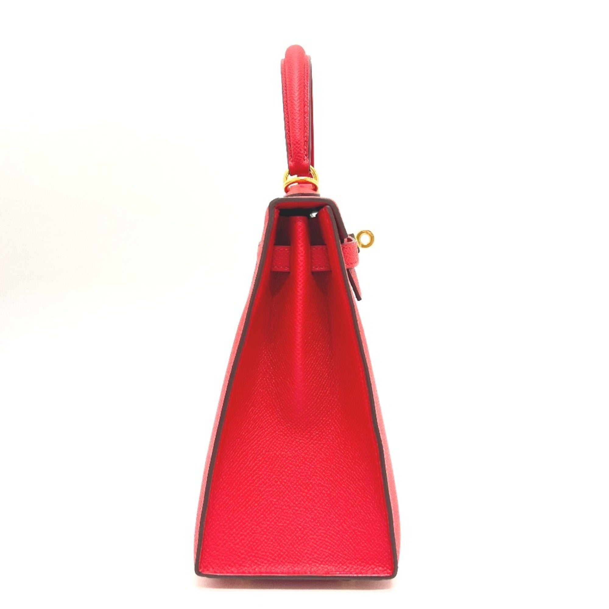 Hermes Kelly Red Color Epsom Leather Handbag (Pre-Owned)