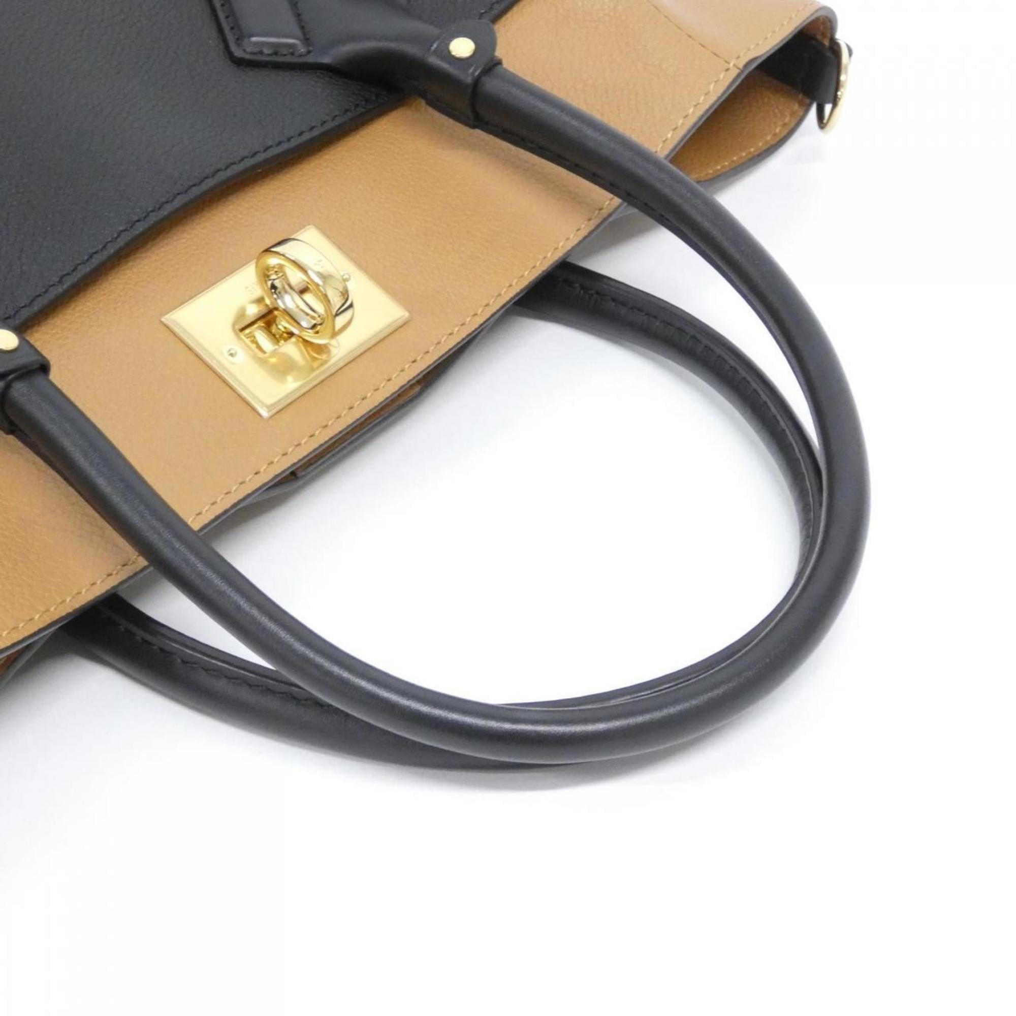 Louis Vuitton Black Leather Coated Canvas Handbag (Pre-Owned)