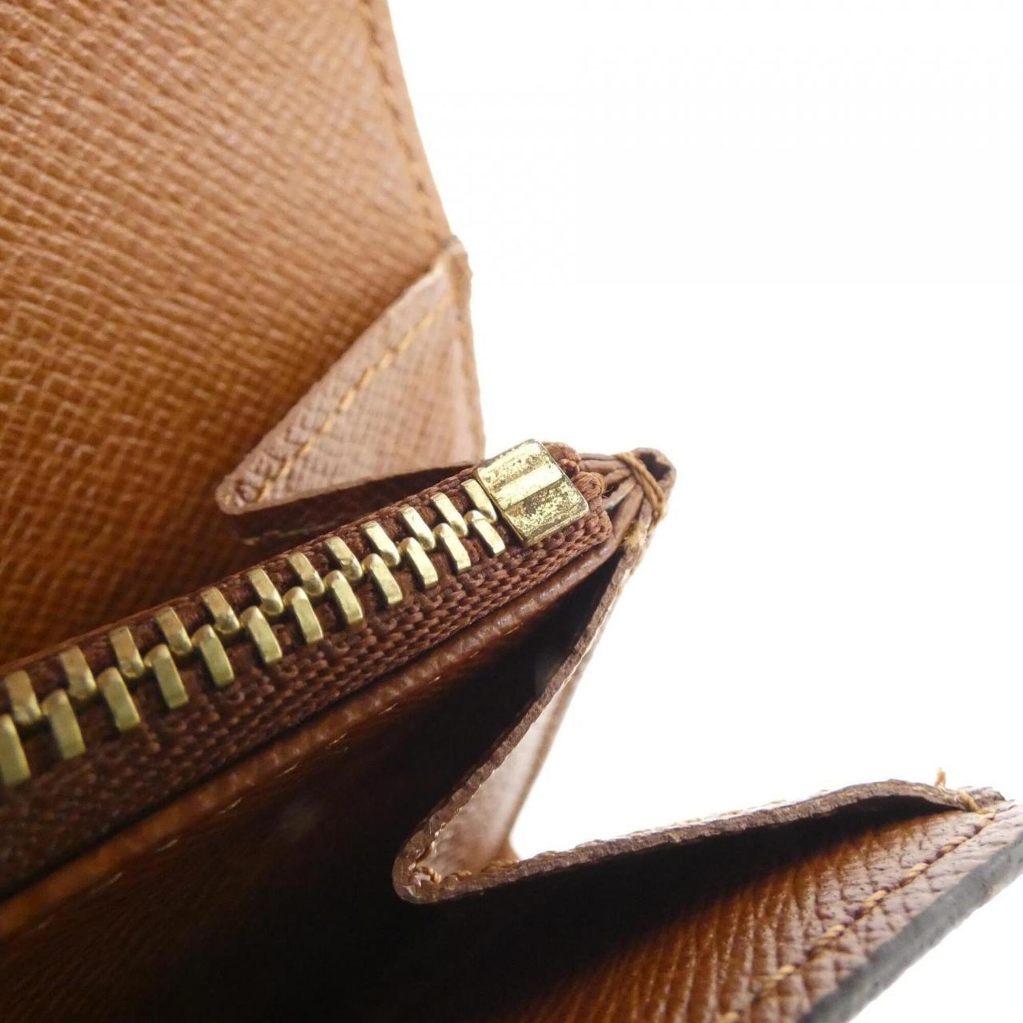 Louis Vuitton Monogram Marron Coated Canvas Long Wallet (Bi-Fold) (Pre-Owned)