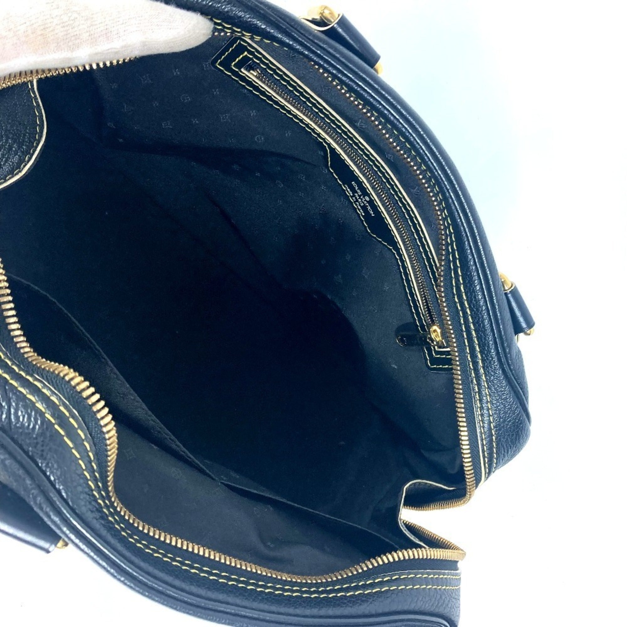 Louis Vuitton Suhali Black Noir Suhali Leather Boston Bag Handbag Shoulder Bag (Pre-Owned)