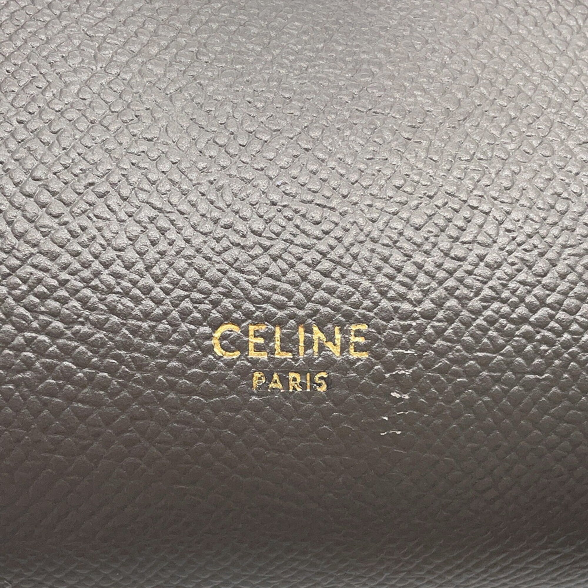 Celine Gray Leather Handbag Shoulder Bag (Pre-Owned)