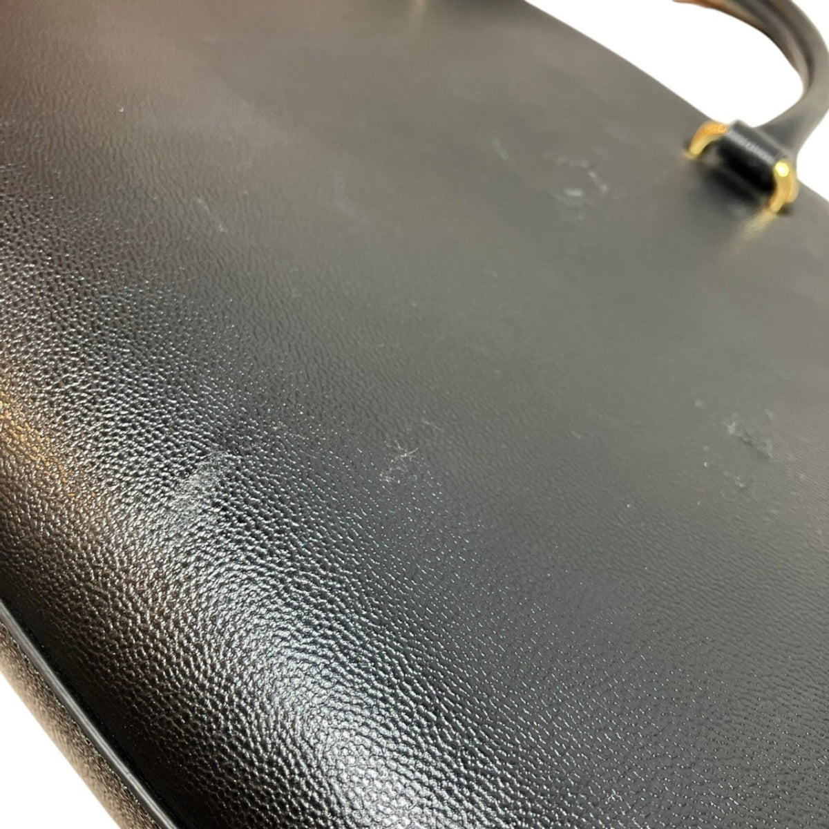 Burberry Navy Leather Canvas Handbag (Pre-Owned)