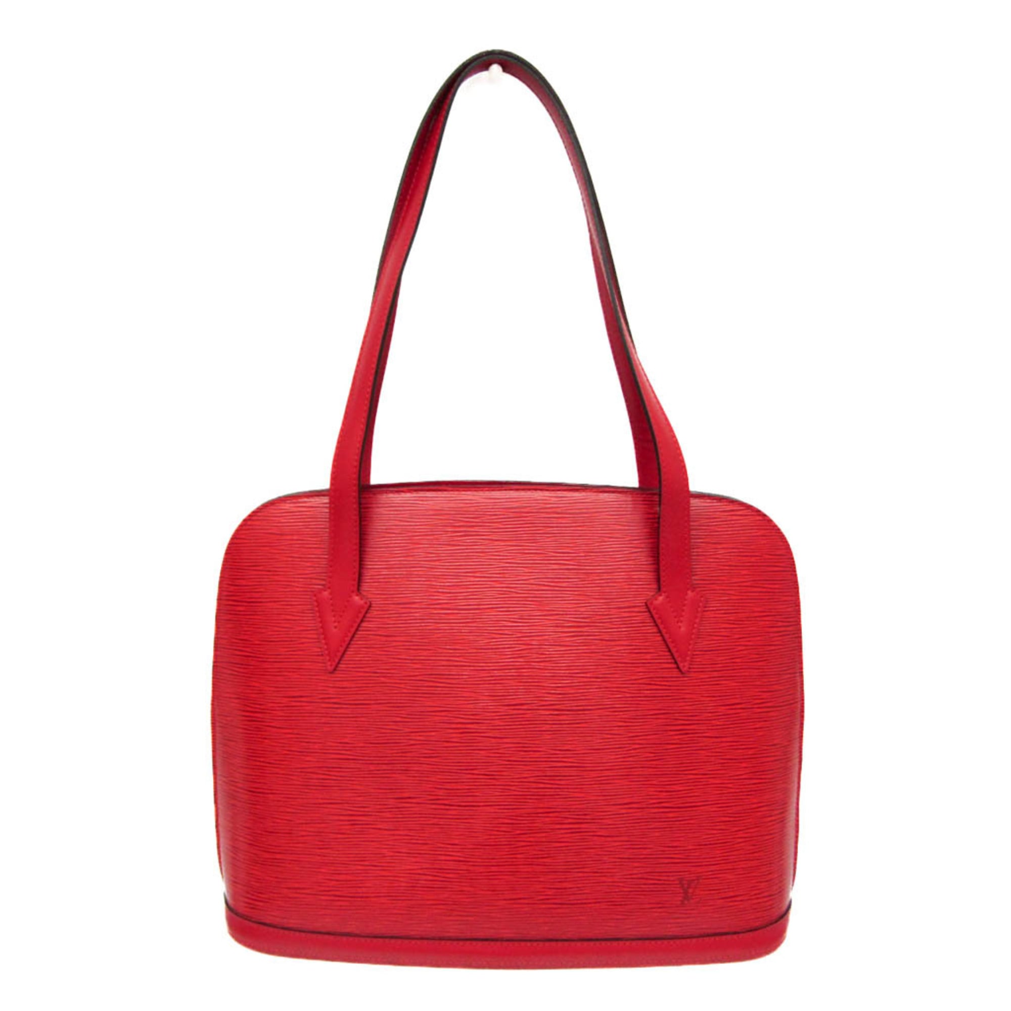 Louis Vuitton Lussac Handbag Epi Leather Red Leather Shoulder Bag Bag (Pre-Owned)