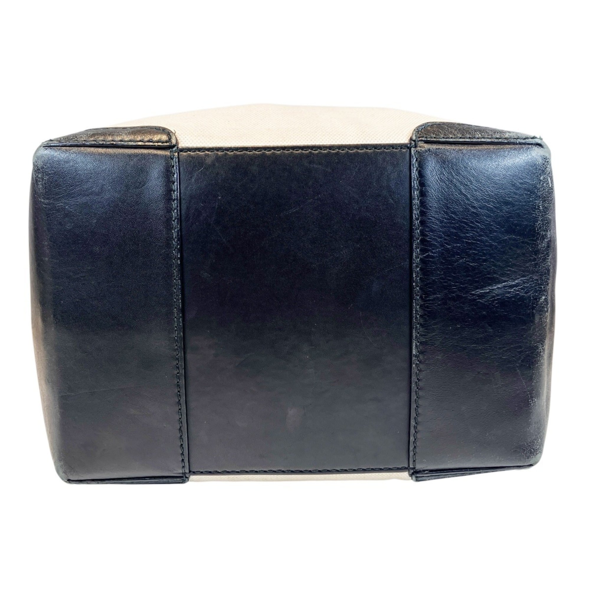 Balenciaga Black White Canvas Leather Shoulder Bag (Pre-Owned)