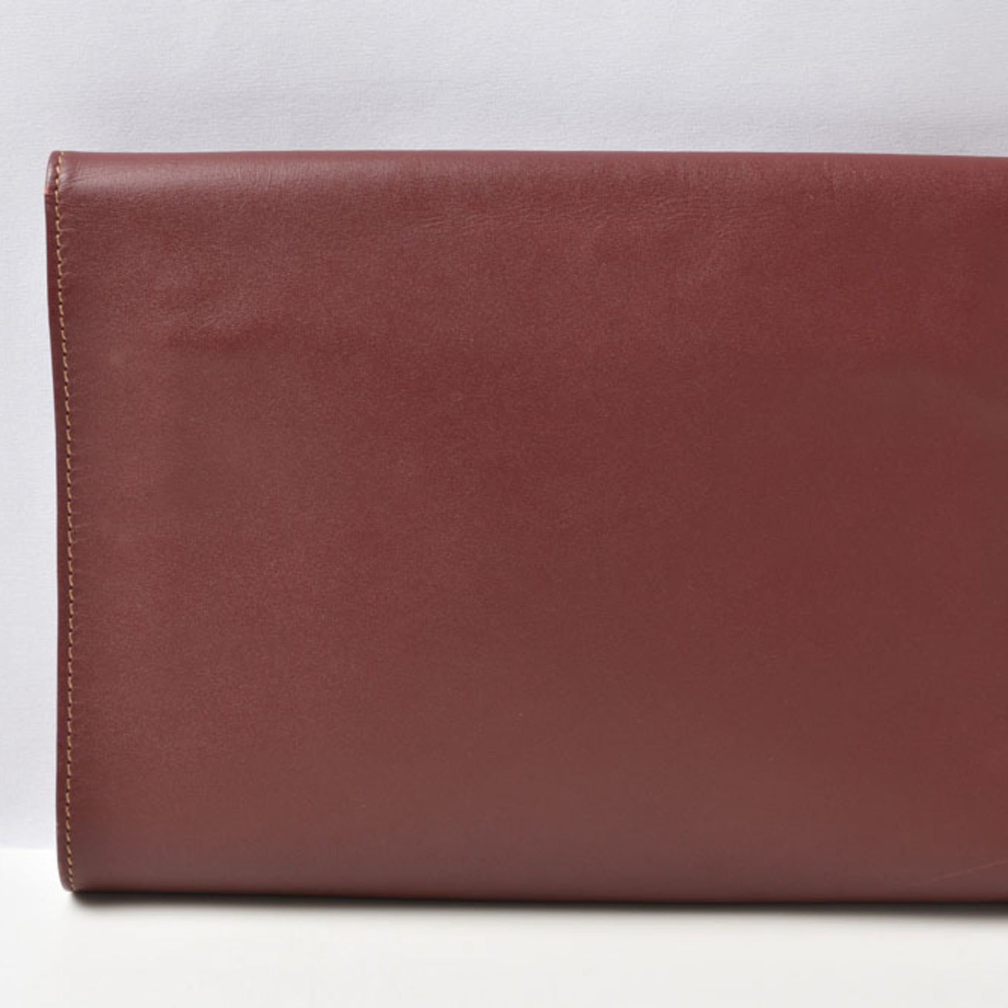 Cartier Bordeaux Leather Clutch Bag (Pre-Owned)