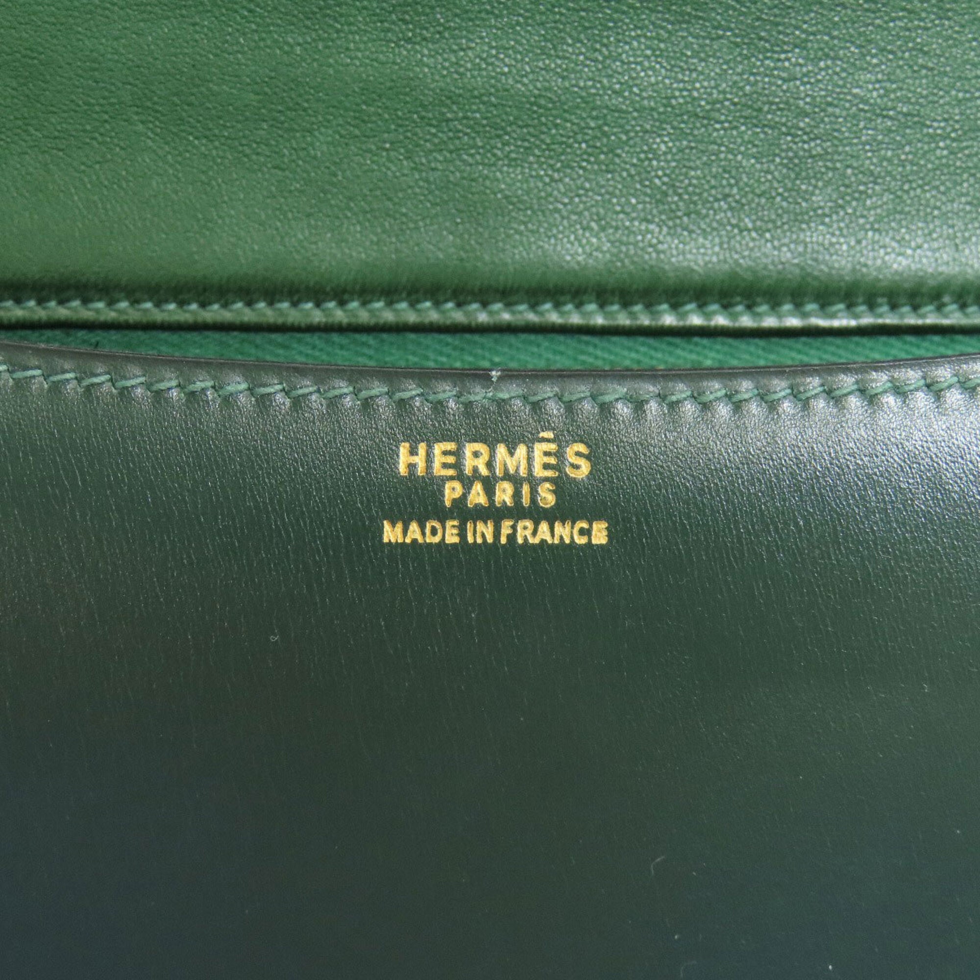 Hermes Green Box Calf Leather Shoulder Bag (Pre-Owned)