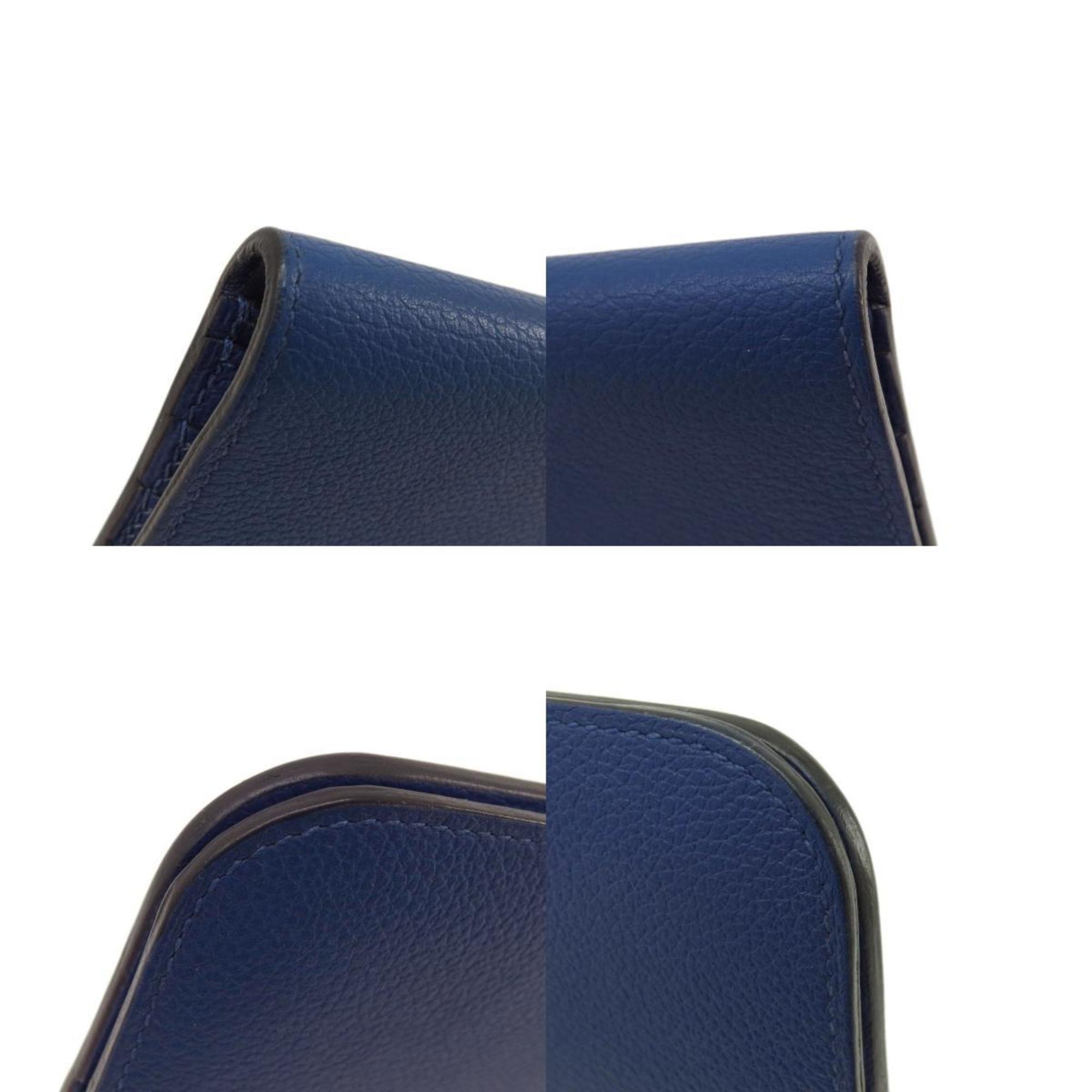 Hermes Blue Leather Long Wallet (Bi-Fold) (Pre-Owned)