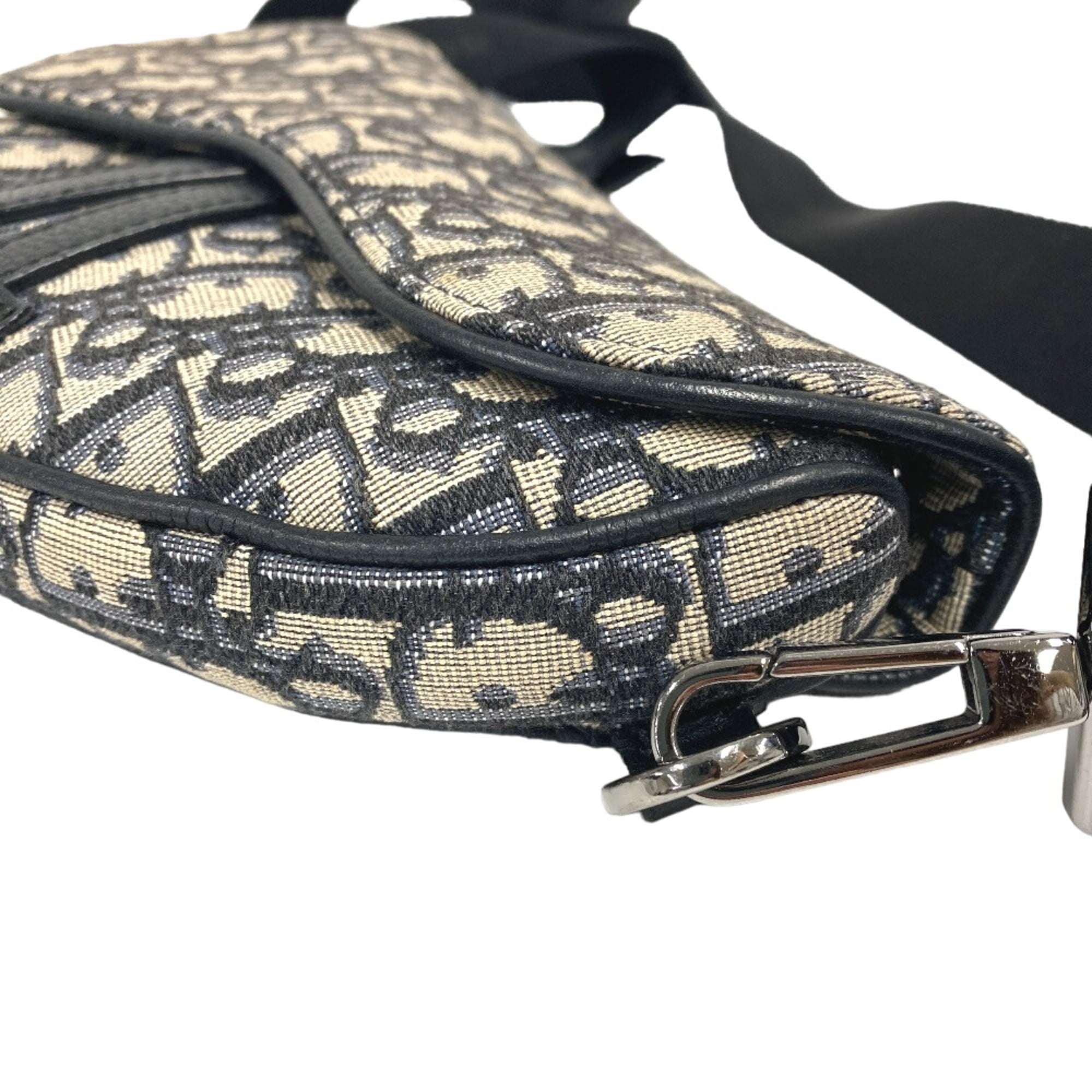 Christian Dior Navy Canvas Saddle Bag Sling Bag (Pre-Owned)