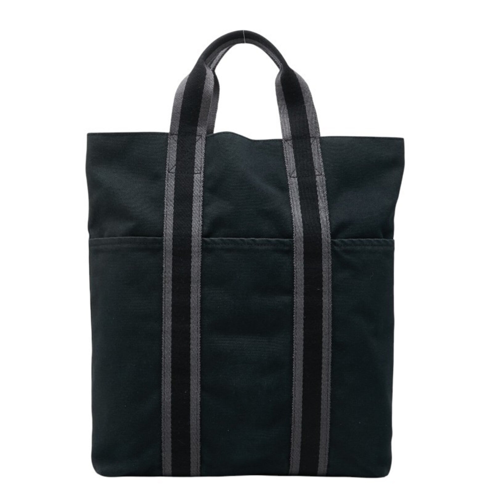 Hermes Black Cotton Canvas Tote Bag (Pre-Owned)