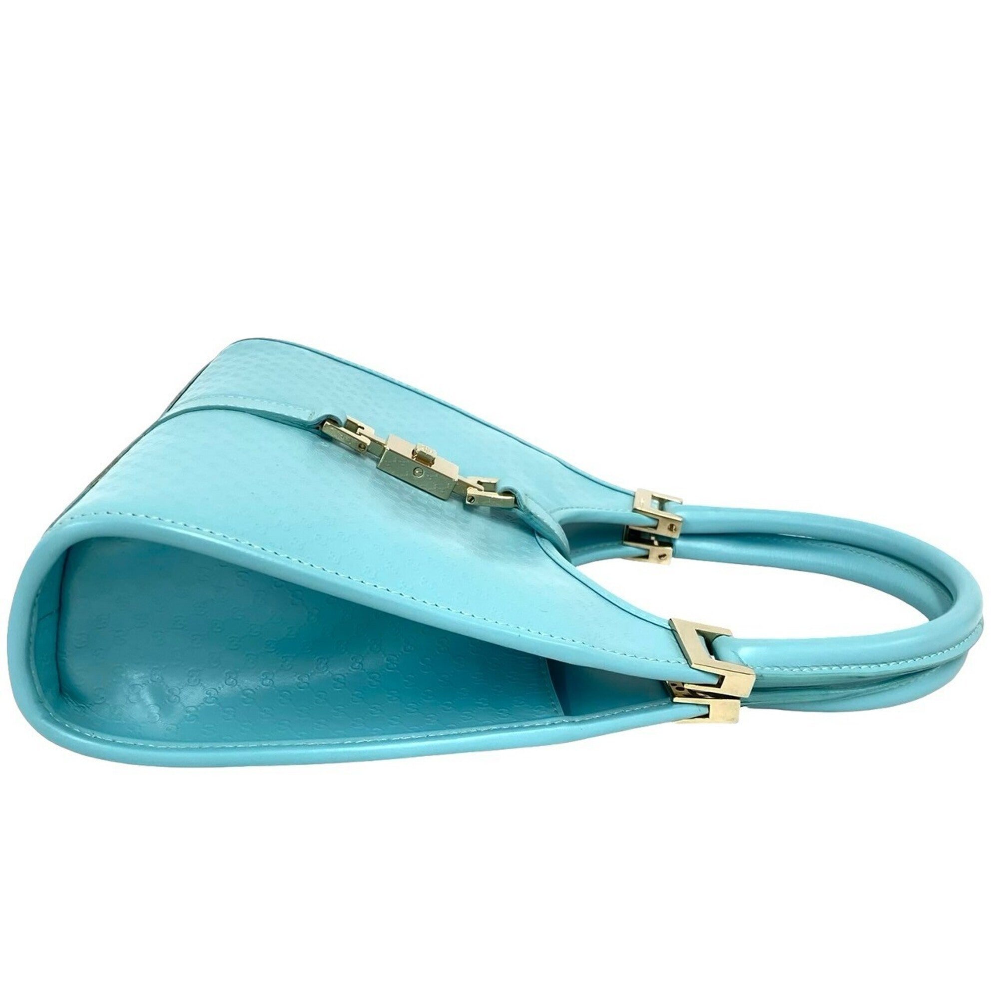 Gucci Blue Leather Handbag Tote Bag (Pre-Owned)