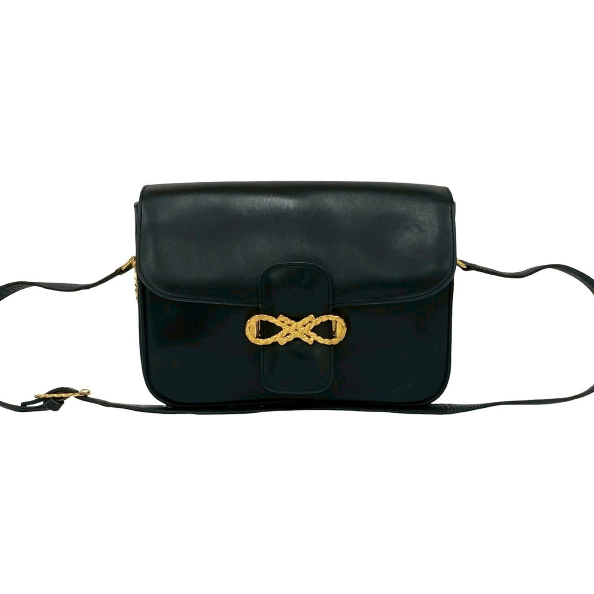 Celine Black Leather Pochette Shoulder Bag (Pre-Owned)