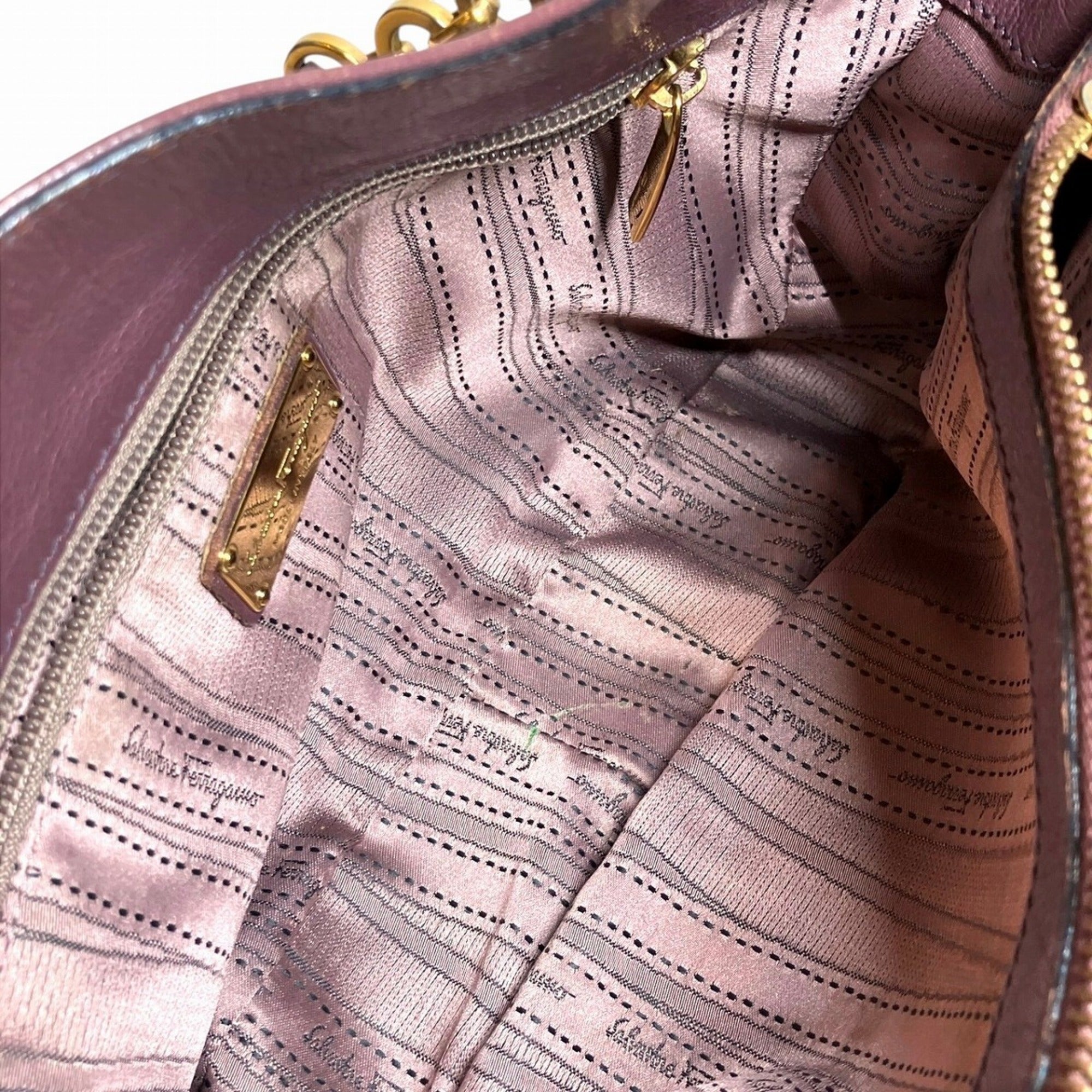 Salvatore Ferragamo Purple Leather Handbag (Pre-Owned)