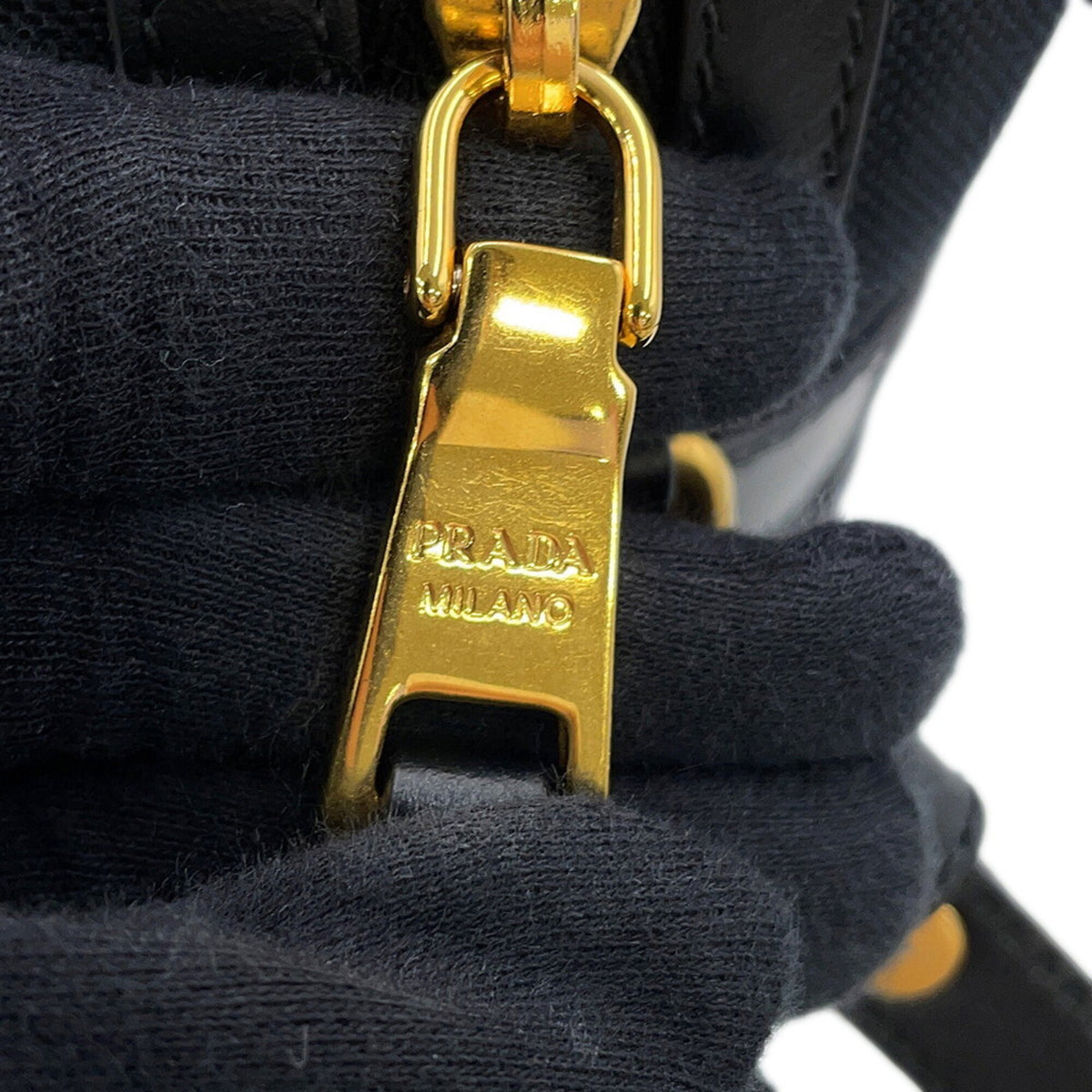 Prada Black Canvas Leather Handbag Shoulder Bag (Pre-Owned)