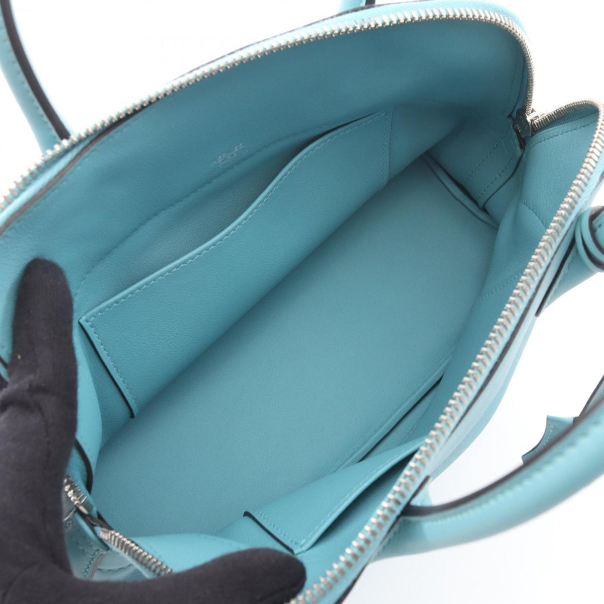 Hermes Blue Swift Leather Leather Handbag (Pre-Owned)
