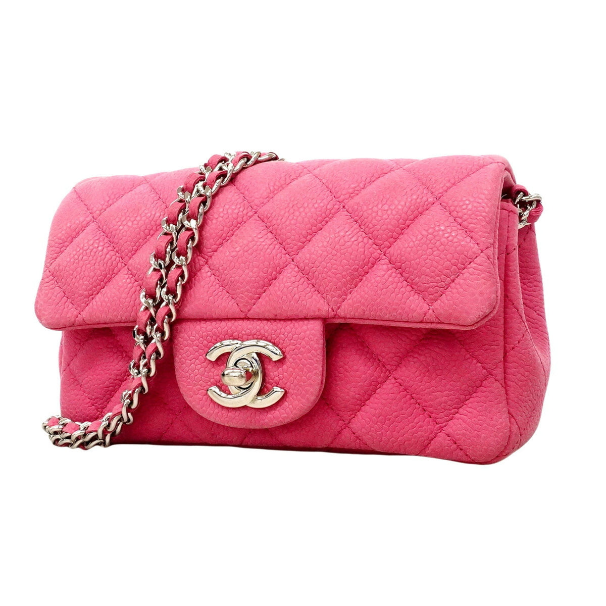 Chanel Pink Grained Calfskin Shoulder Bag (Pre-Owned)