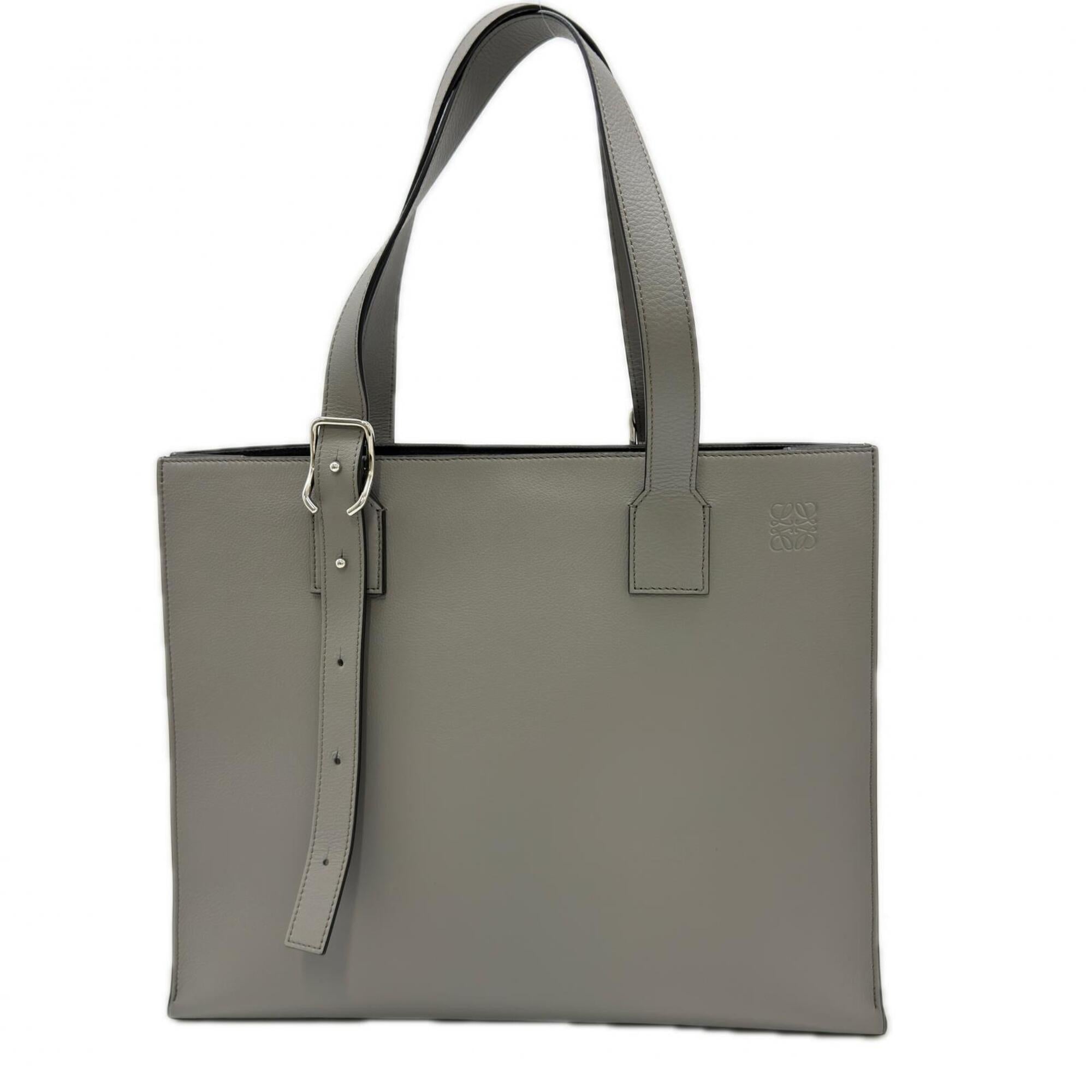 Loewe Gray Leather Shoulder Bag Tote Bag (Pre-Owned)