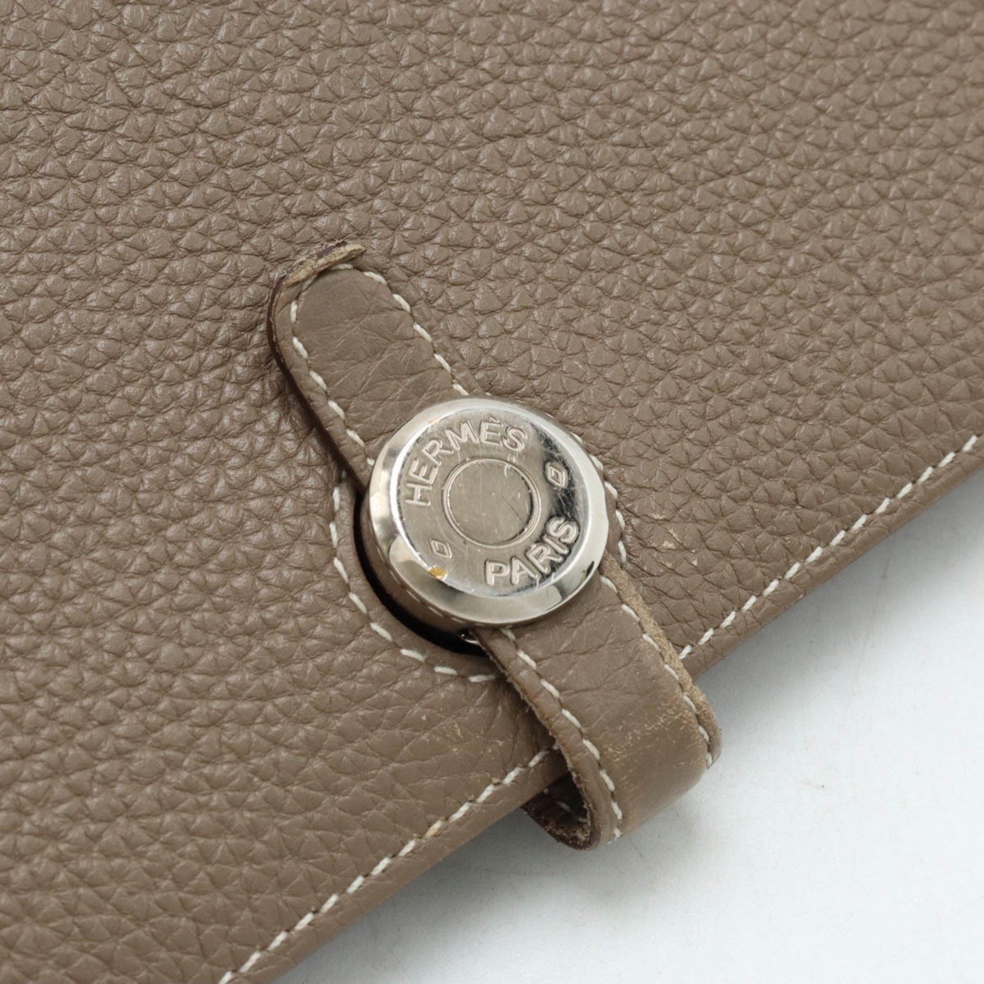Hermes Dogon Duo Etoupe Gray Togo Leather Long Wallet (Bi-Fold) (Pre-Owned)