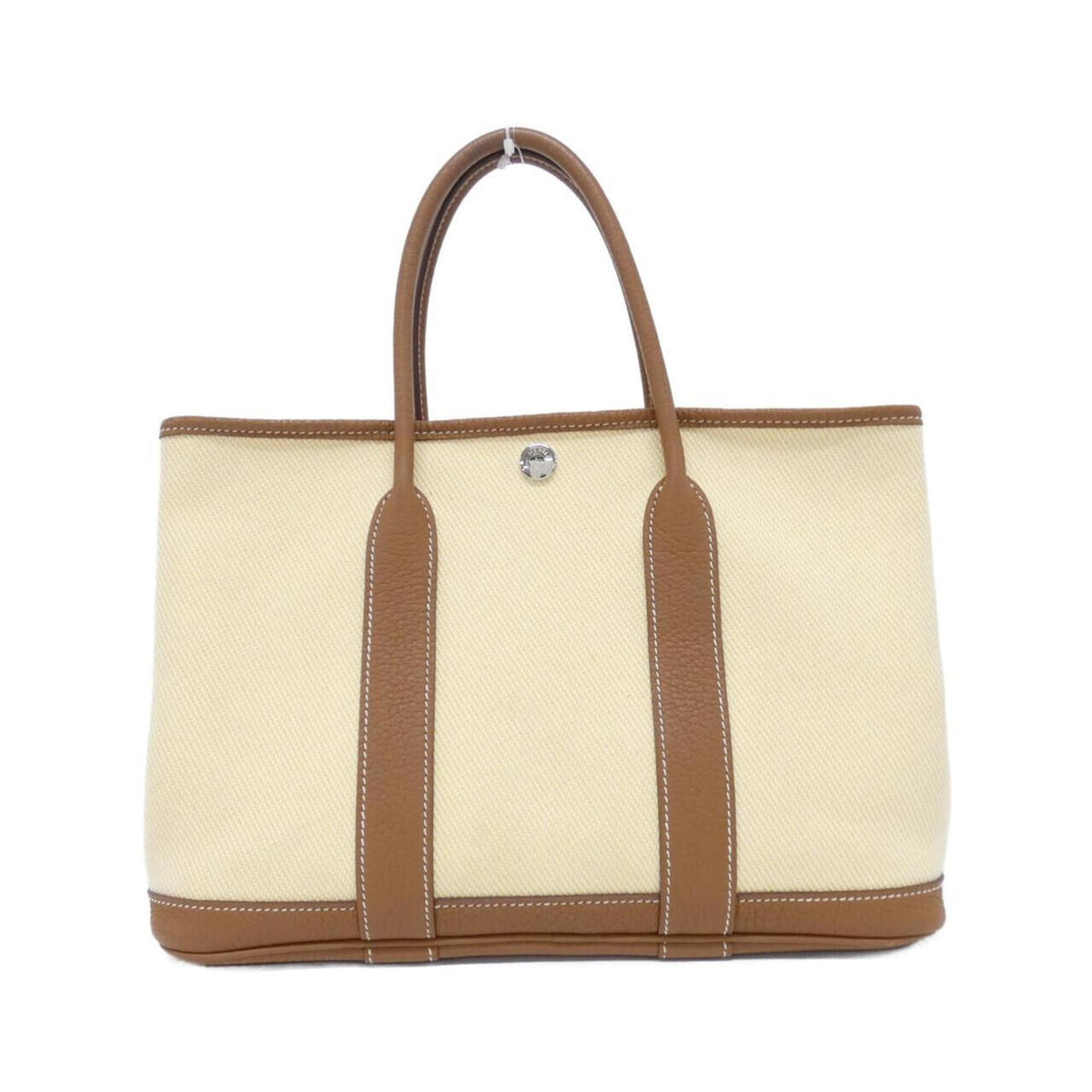 Hermes Ecru Yellow Toile H Negonda Leather Handbag (Pre-Owned)