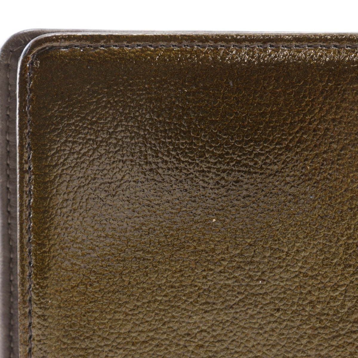 Chanel Bronze Leather Long Wallet (Bi-Fold) (Pre-Owned)