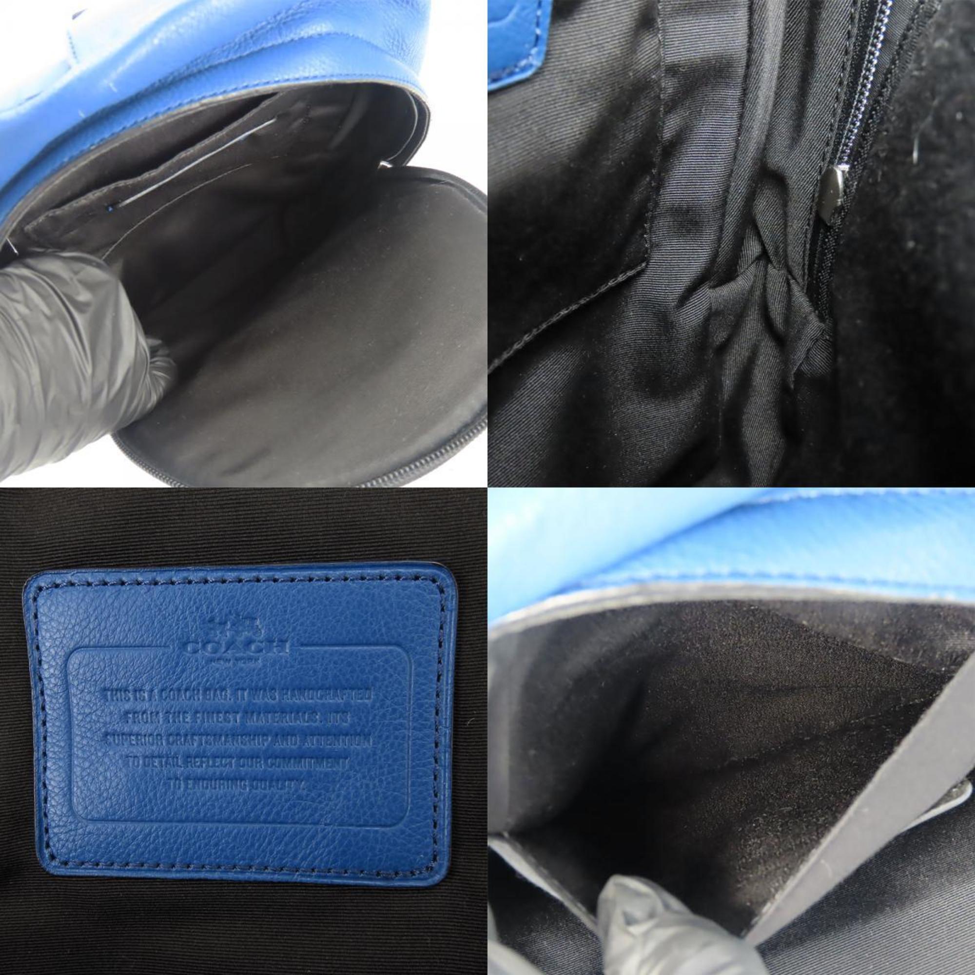 Coach Black Blue Leather Pvc Shoulder Bag Sling Bag (Pre-Owned)