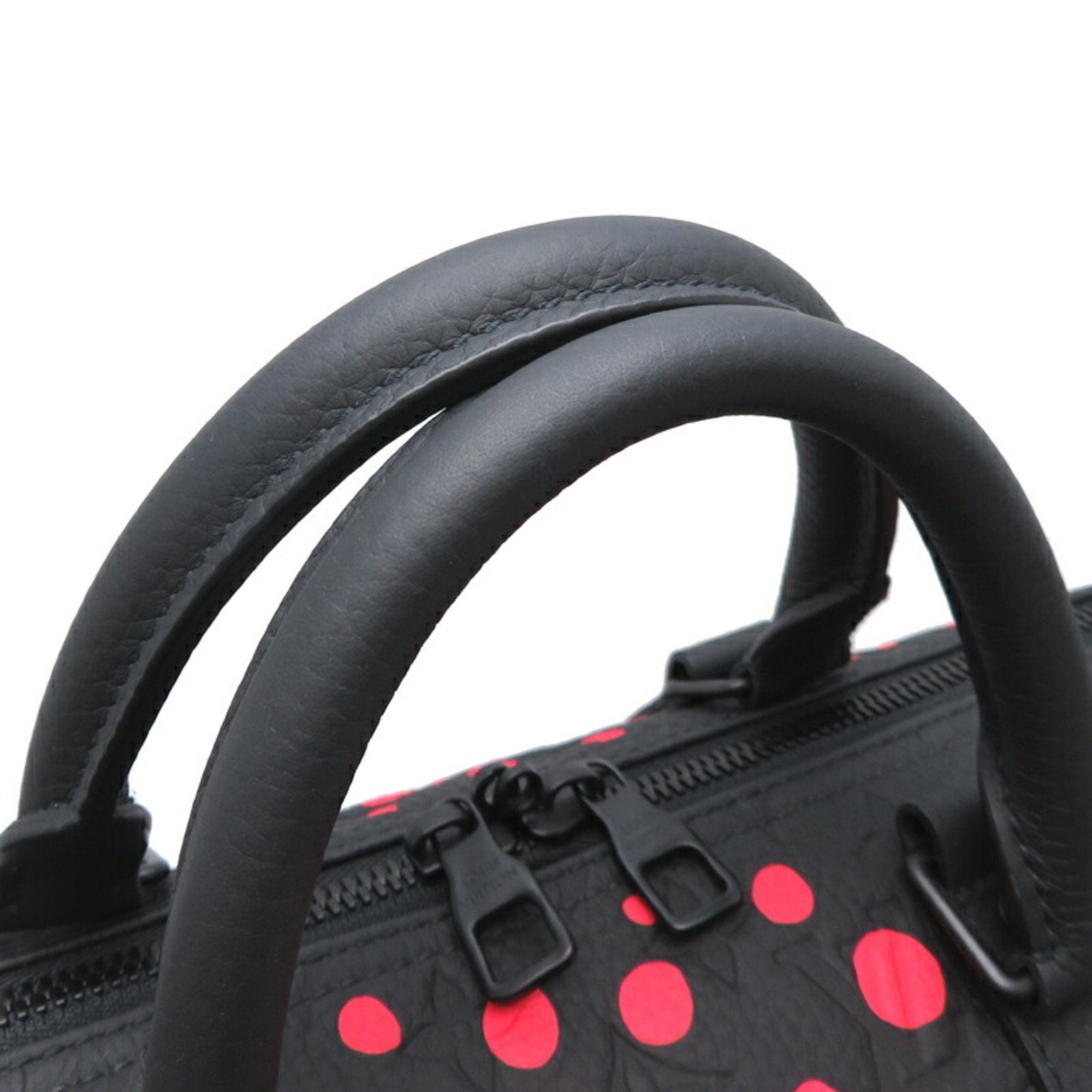 Louis Vuitton Yayoi Kusama Noir Leather Boston Bag (Pre-Owned)