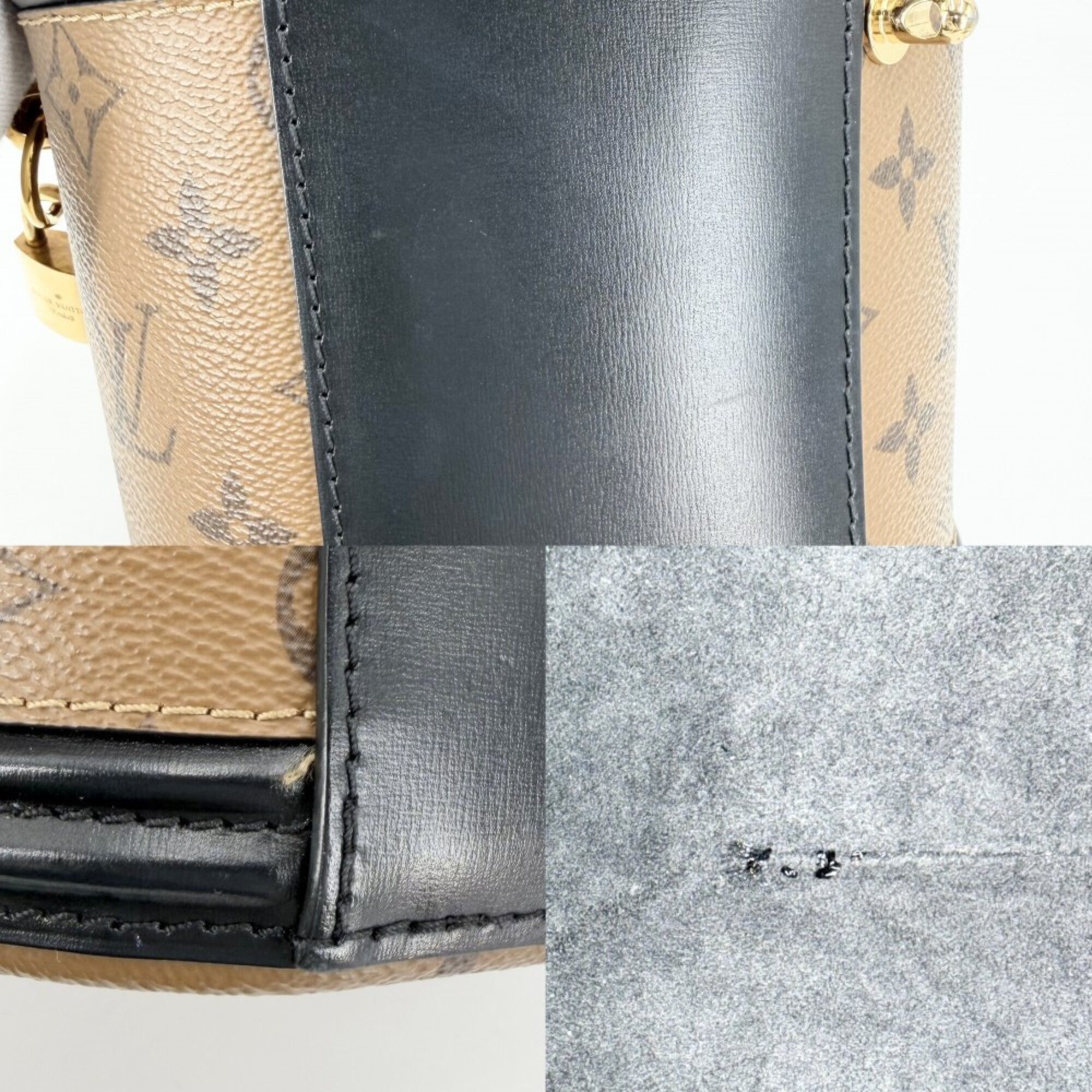 Louis Vuitton Black Brown Monogram Monogram Reverse Handbag Shoulder Bag Vanity Bag (Pre-Owned)