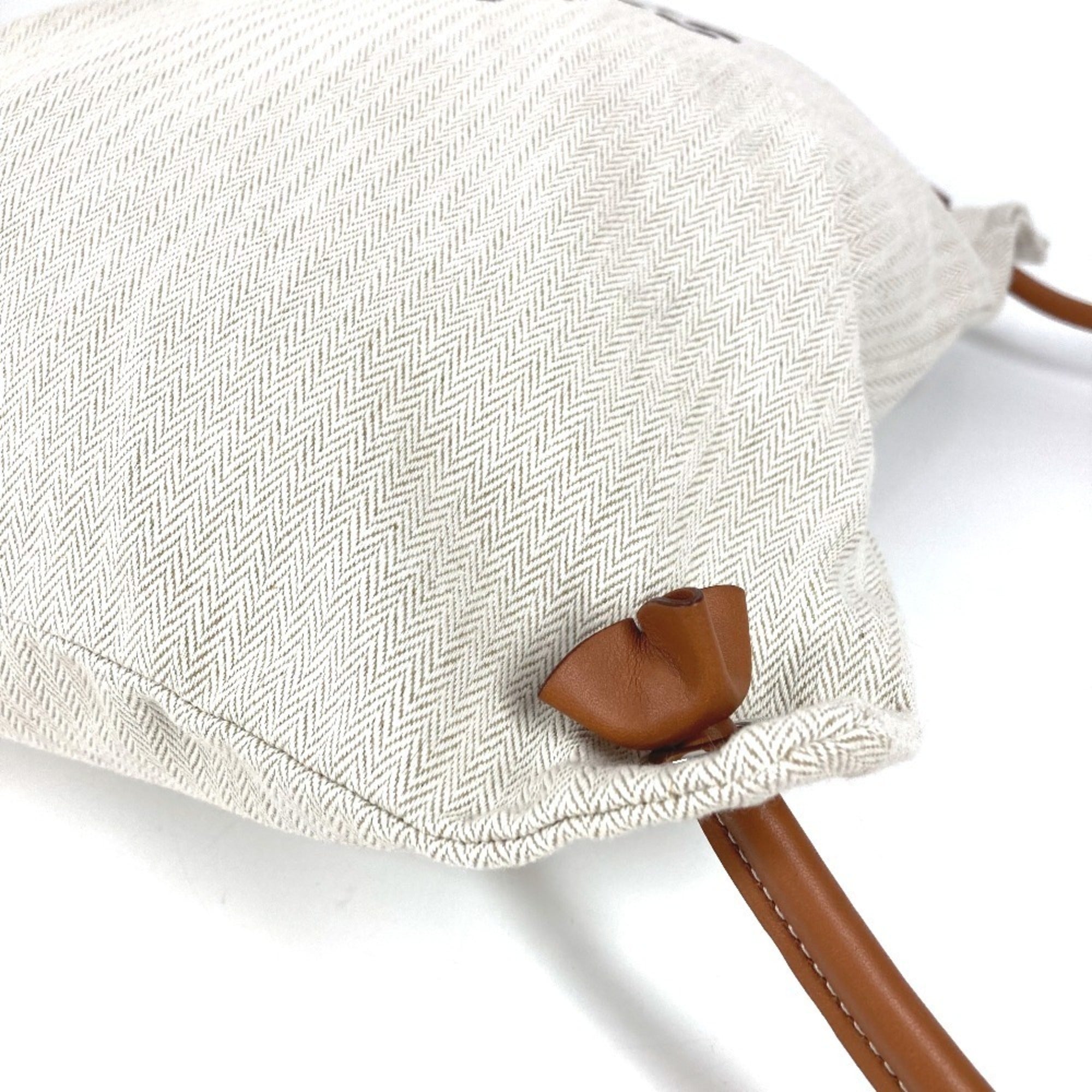 Hermes Beige Brown Toile Chevron Barenia Leather Backpack (Pre-Owned)