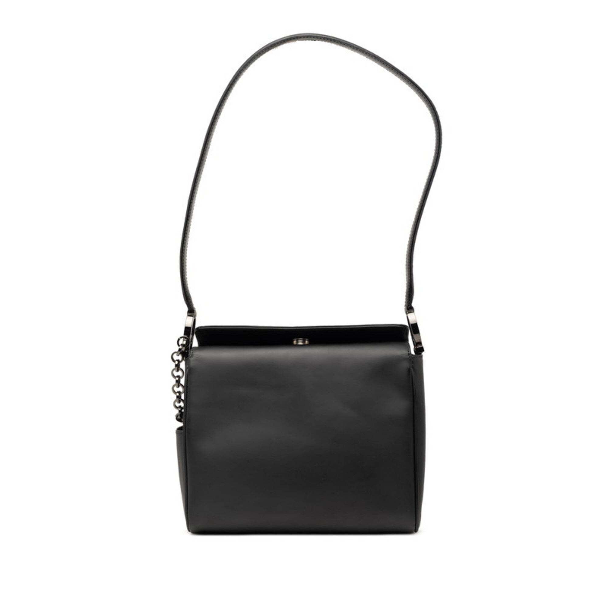Salvatore Ferragamo Black Patent Leather Pouch Shoulder Bag (Pre-Owned)