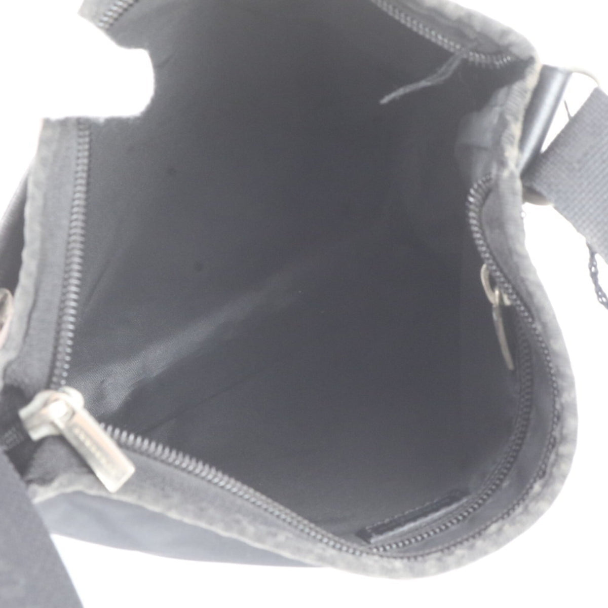 Burberry Black Leather Canvas Messenger Bag Shoulder Bag (Pre-Owned)