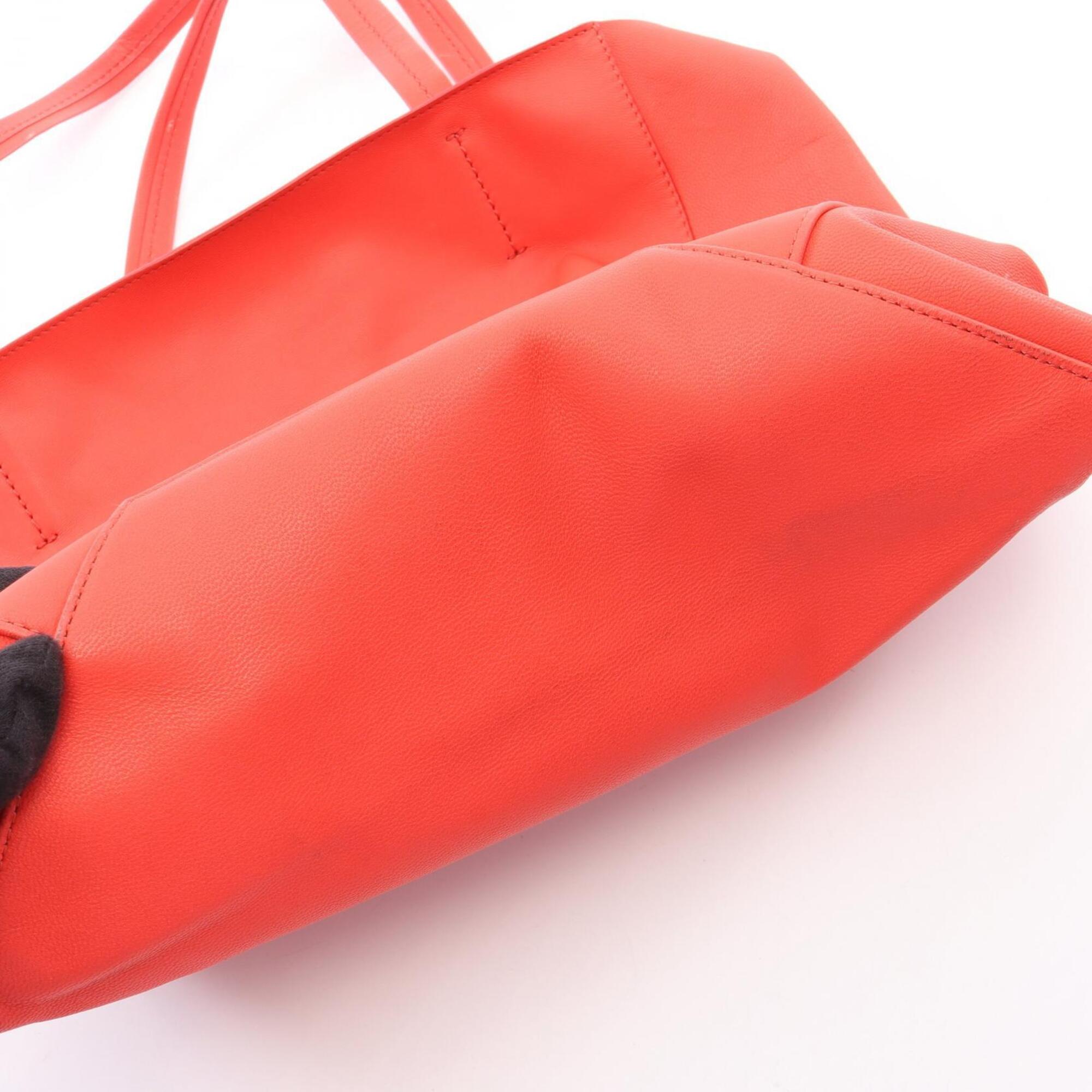 Celine Cabas Red Color Leather Handbag Tote Bag (Pre-Owned)