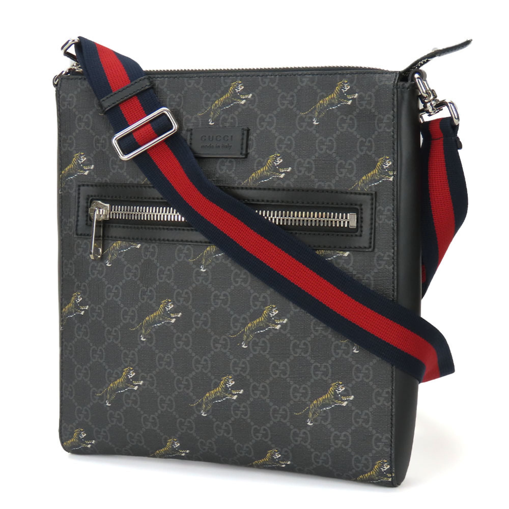 Gucci Black Gray Gg Supreme Shoulder Bag (Pre-Owned)
