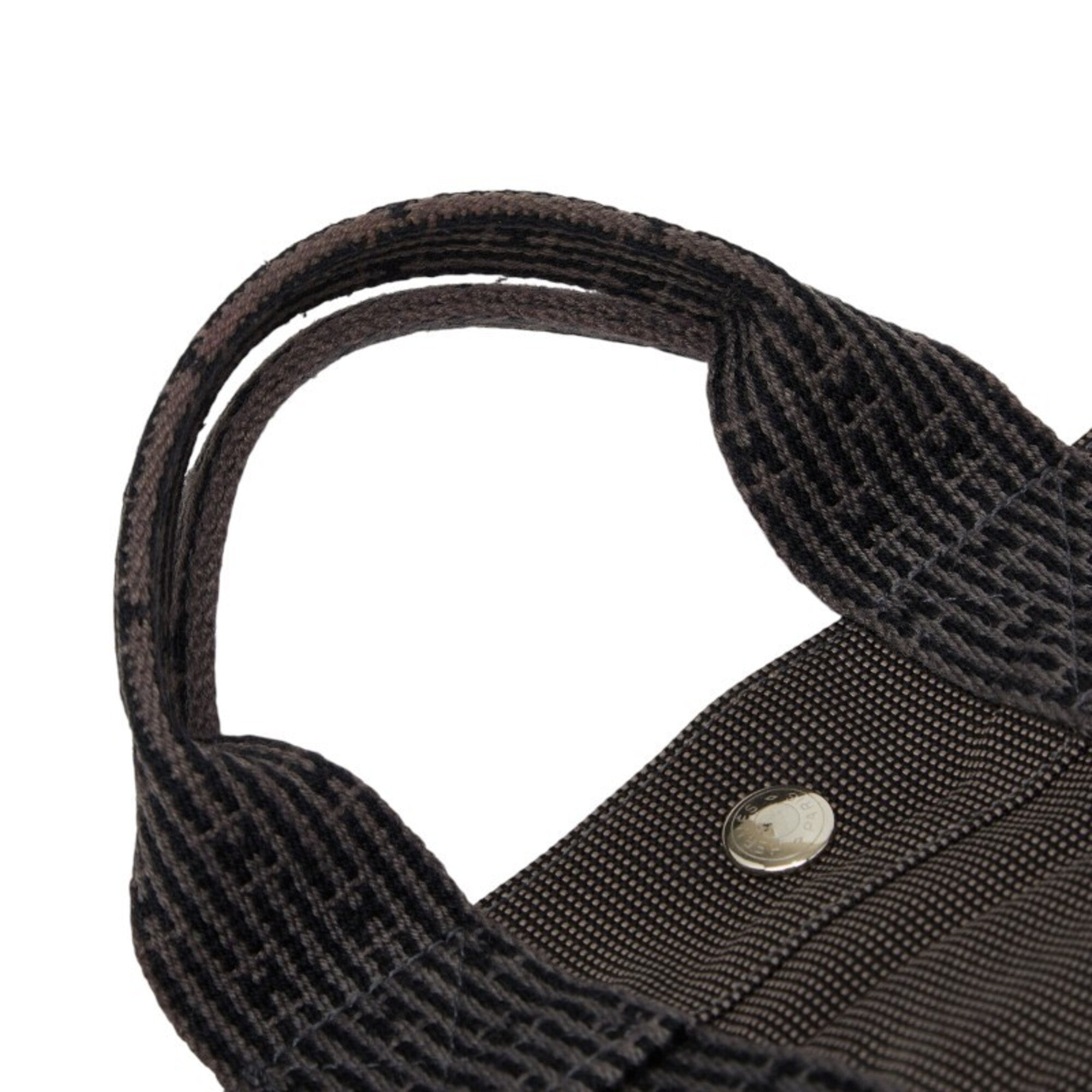Hermes Gray Canvas Handbag Tote Bag (Pre-Owned)