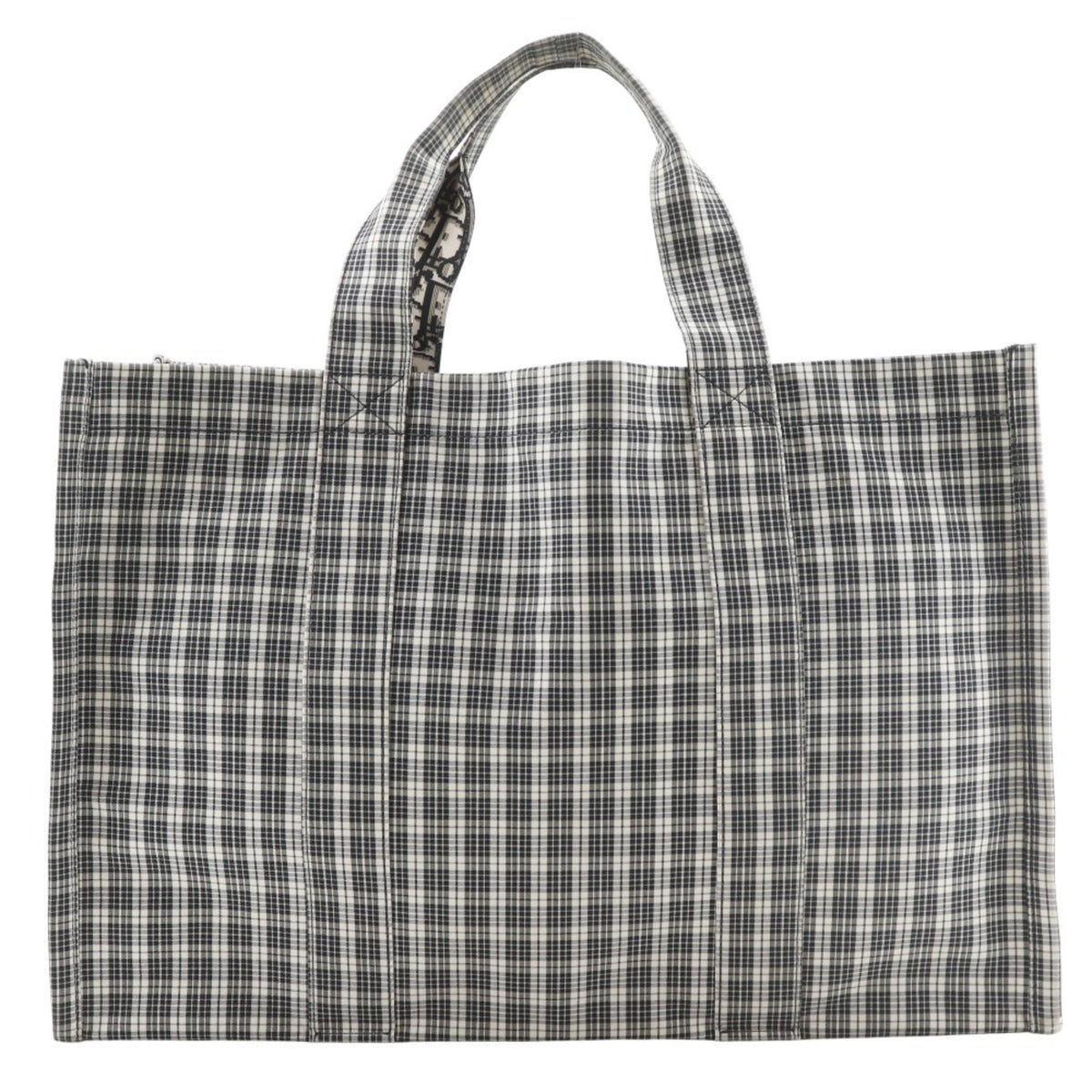 Christian Dior Black White Cotton Handbag Tote Bag (Pre-Owned)