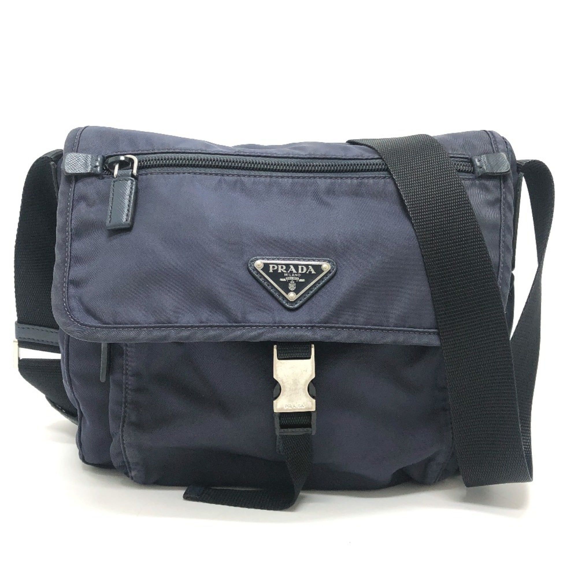 Prada Navy Nylon Shoulder Bag (Pre-Owned)