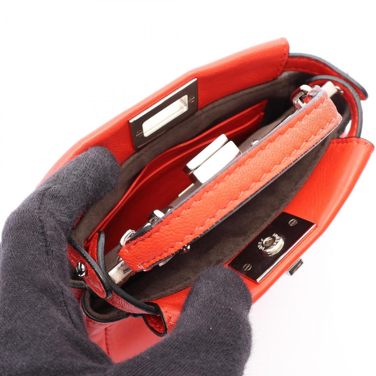 Fendi Multi-Color Red Color Leather Handbag (Pre-Owned)