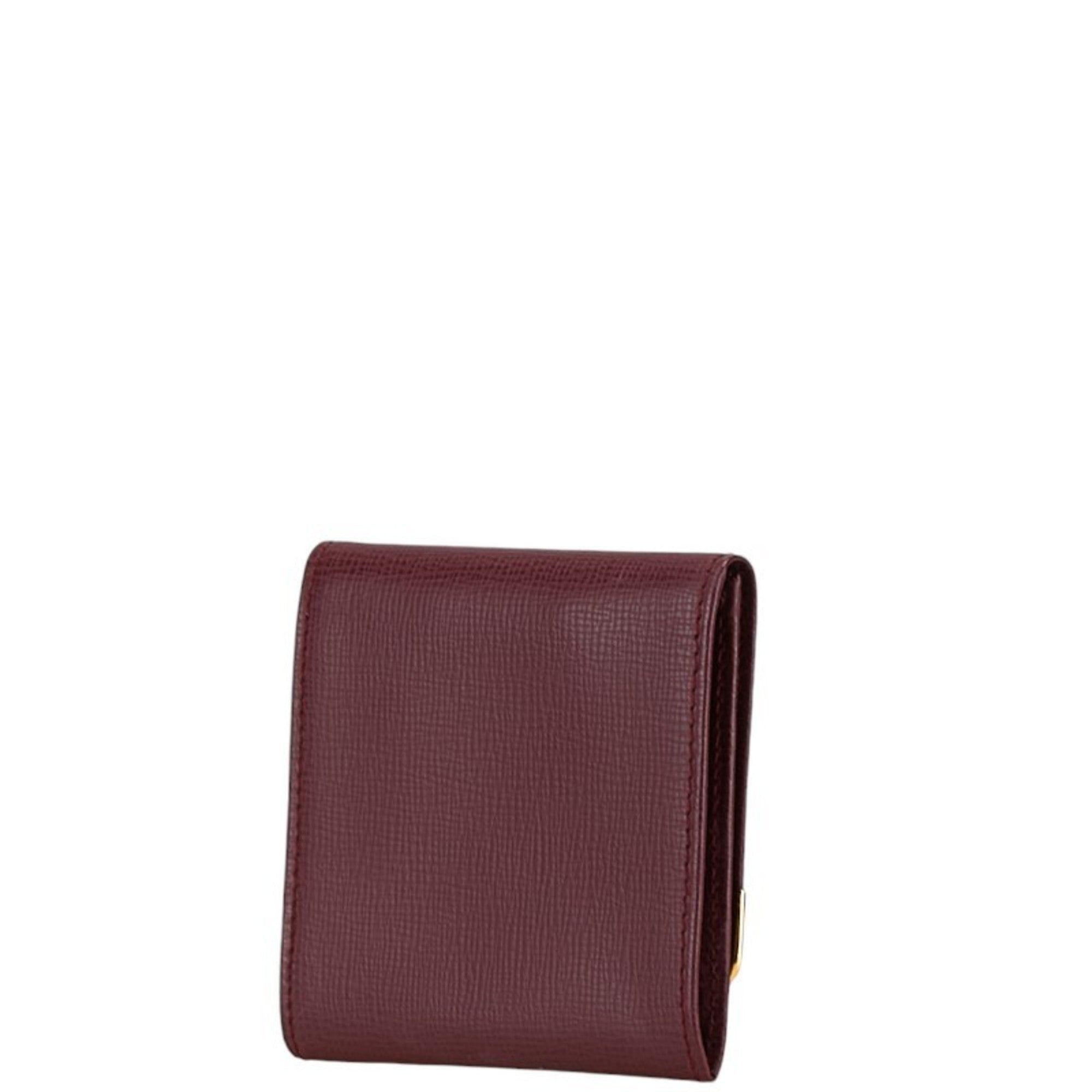Cartier Bordeaux Wine Red Leather Coin Purse/Coin Case (Pre-Owned)