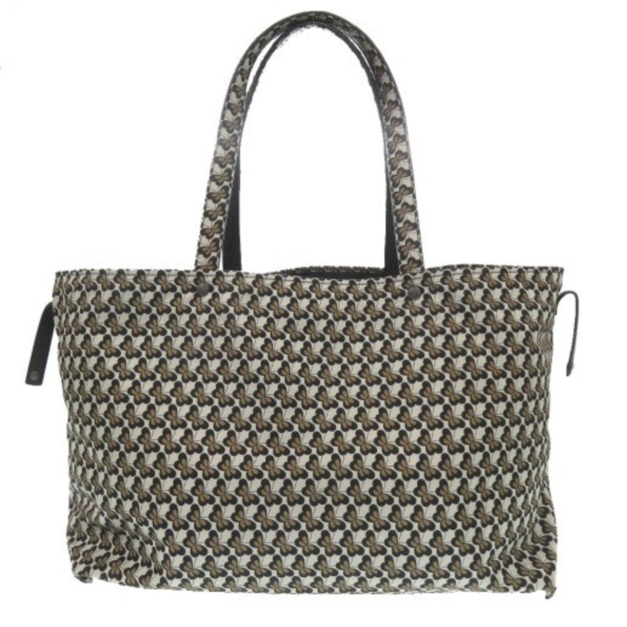 Bottega Veneta Intrecciato Beige Black Cream Intrecciato Nylon Tote Bag (Pre-Owned)
