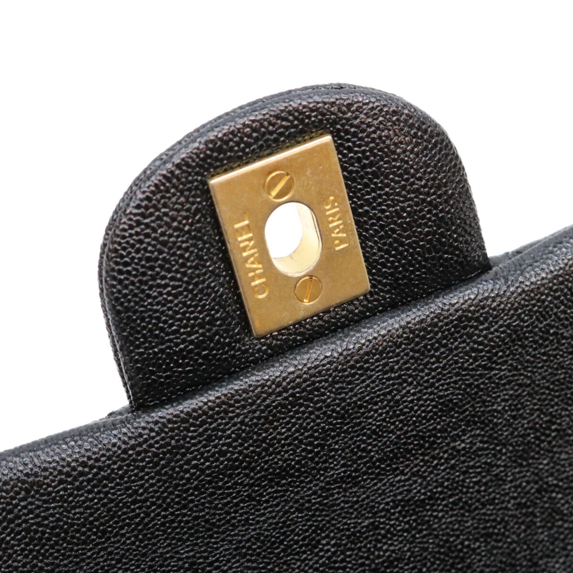 Chanel Black Grained Calfskin Shoulder Bag (Pre-Owned)
