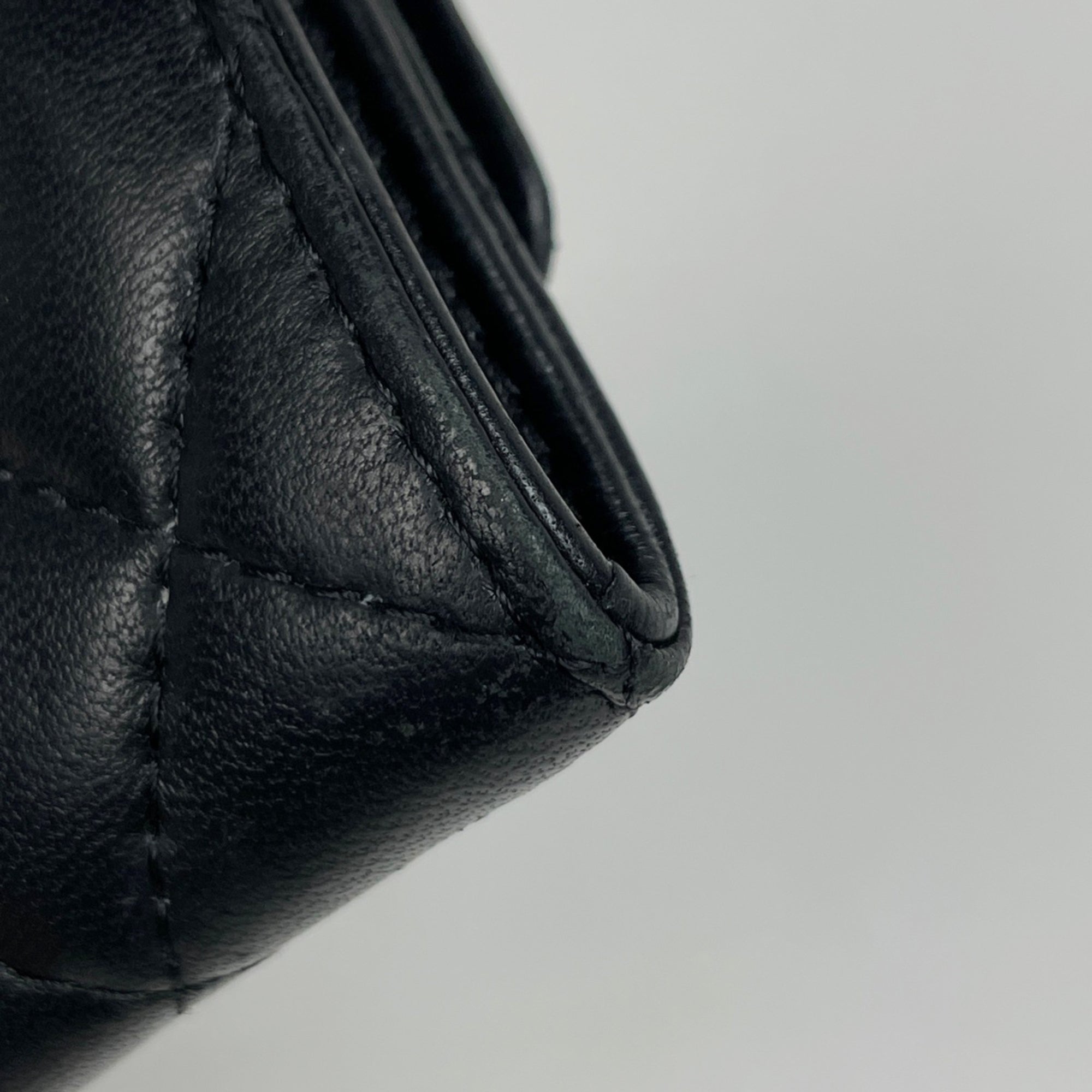Chanel Black Leather Coin Purse/Coin Case (Pre-Owned)