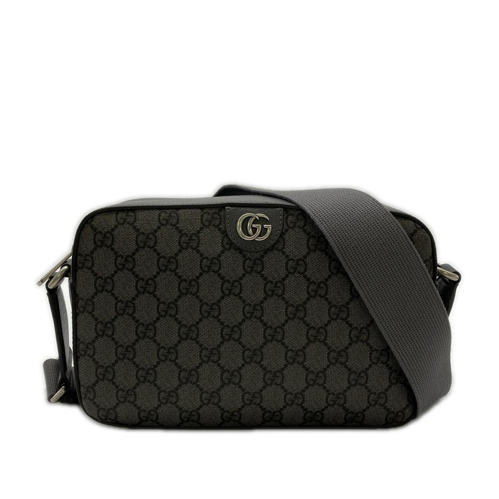 Gucci Gray Canvas Shoulder Bag (Pre-Owned)