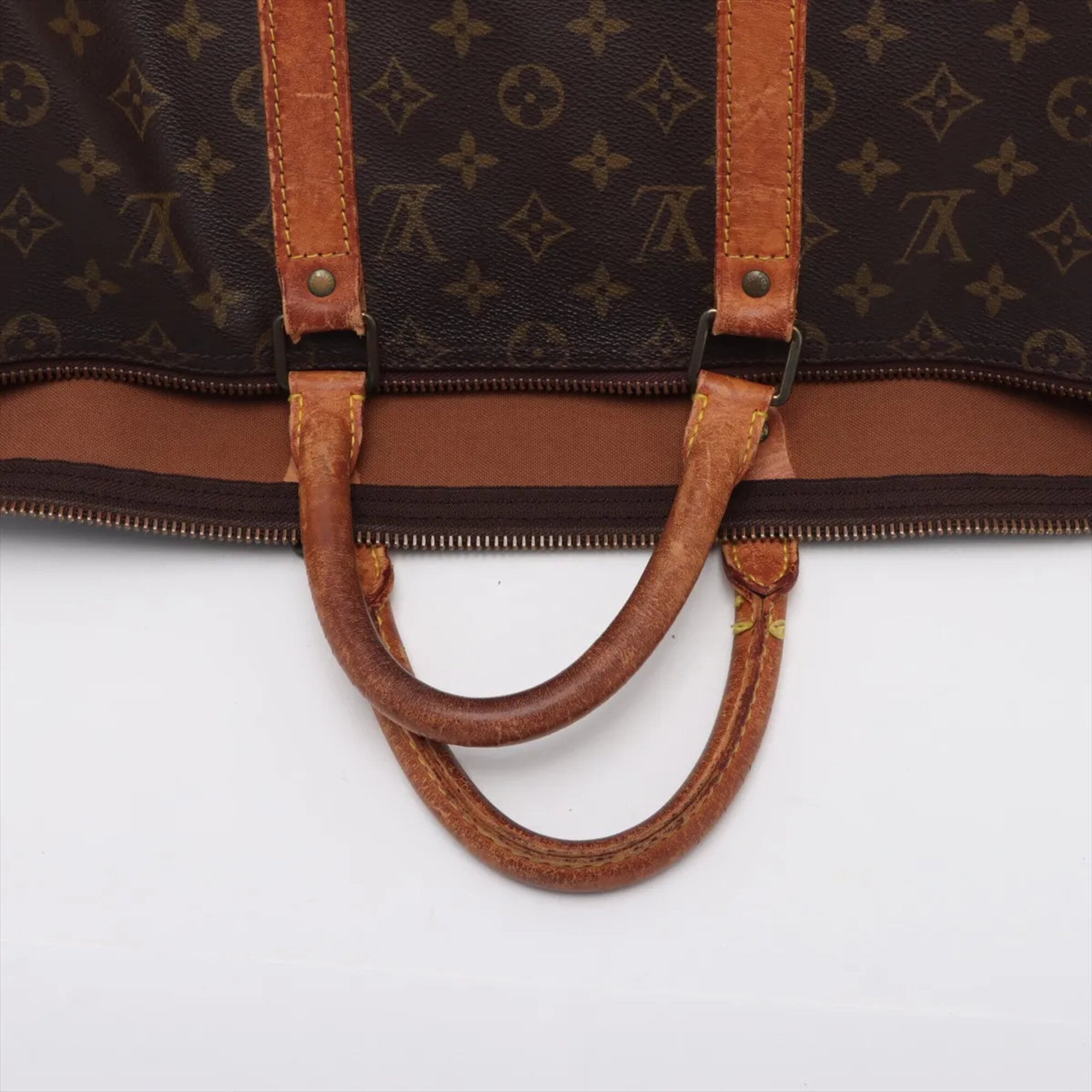 Louis Vuitton Brown Coated Canvas Leather Handbag Tote Bag (Pre-Owned)
