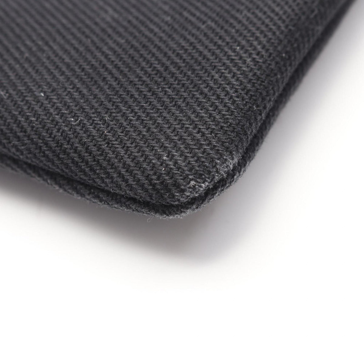 Yves Saint Laurent Black Canvas Leather Clutch Bag Handbag (Pre-Owned)