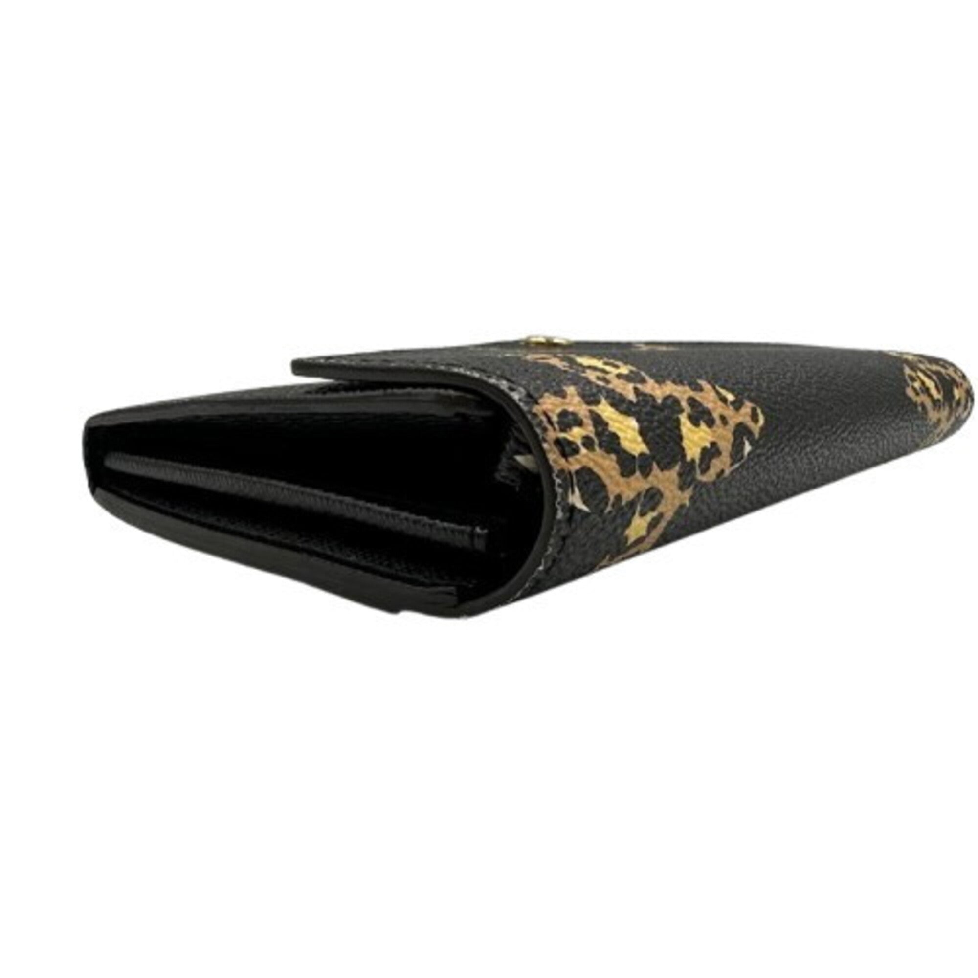 Louis Vuitton Black Brown Pvc Long Wallet (Bi-Fold) (Pre-Owned)
