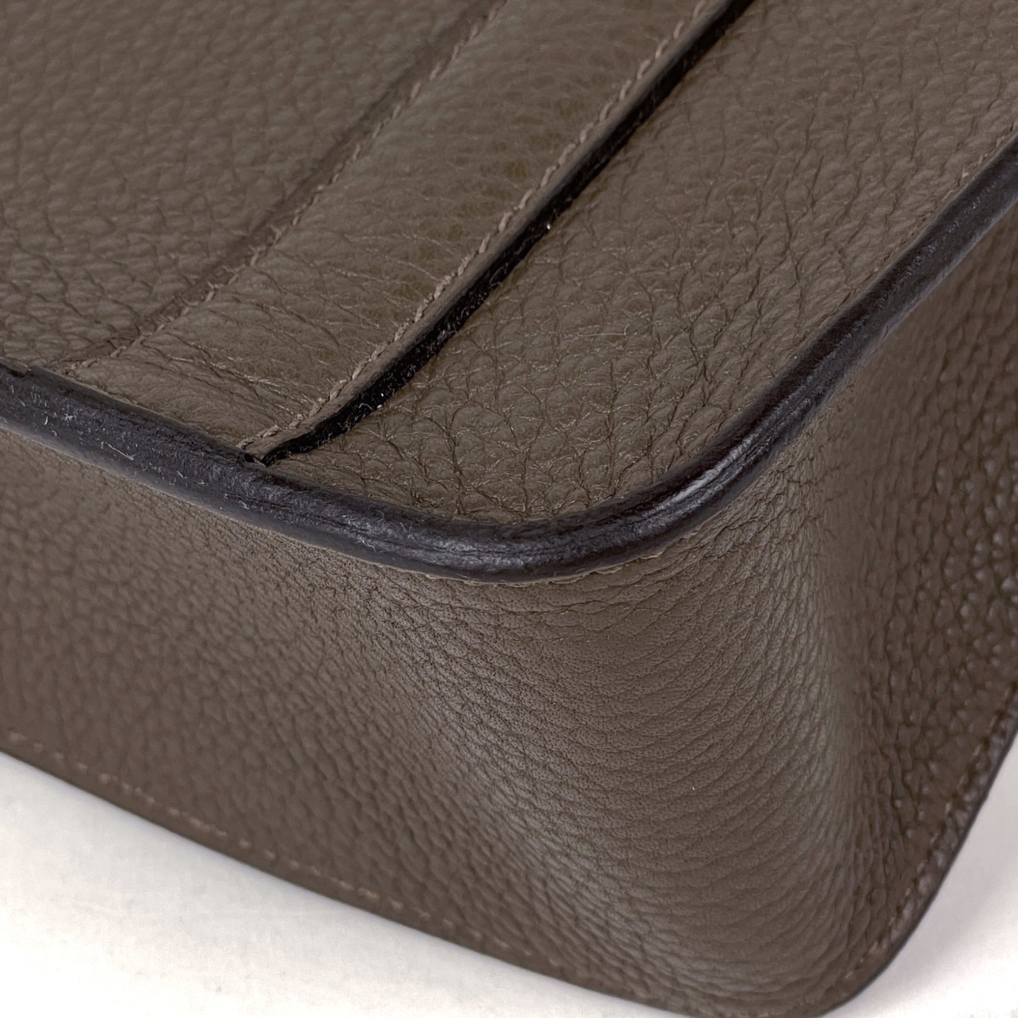 Hermes Etain Taurillon Clemence Leather Shoulder Bag (Pre-Owned)