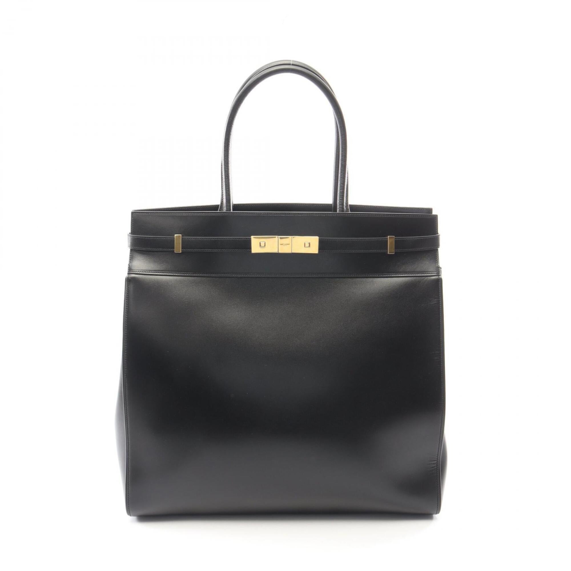 Yves Saint Laurent Black Leather Handbag Tote Bag (Pre-Owned)