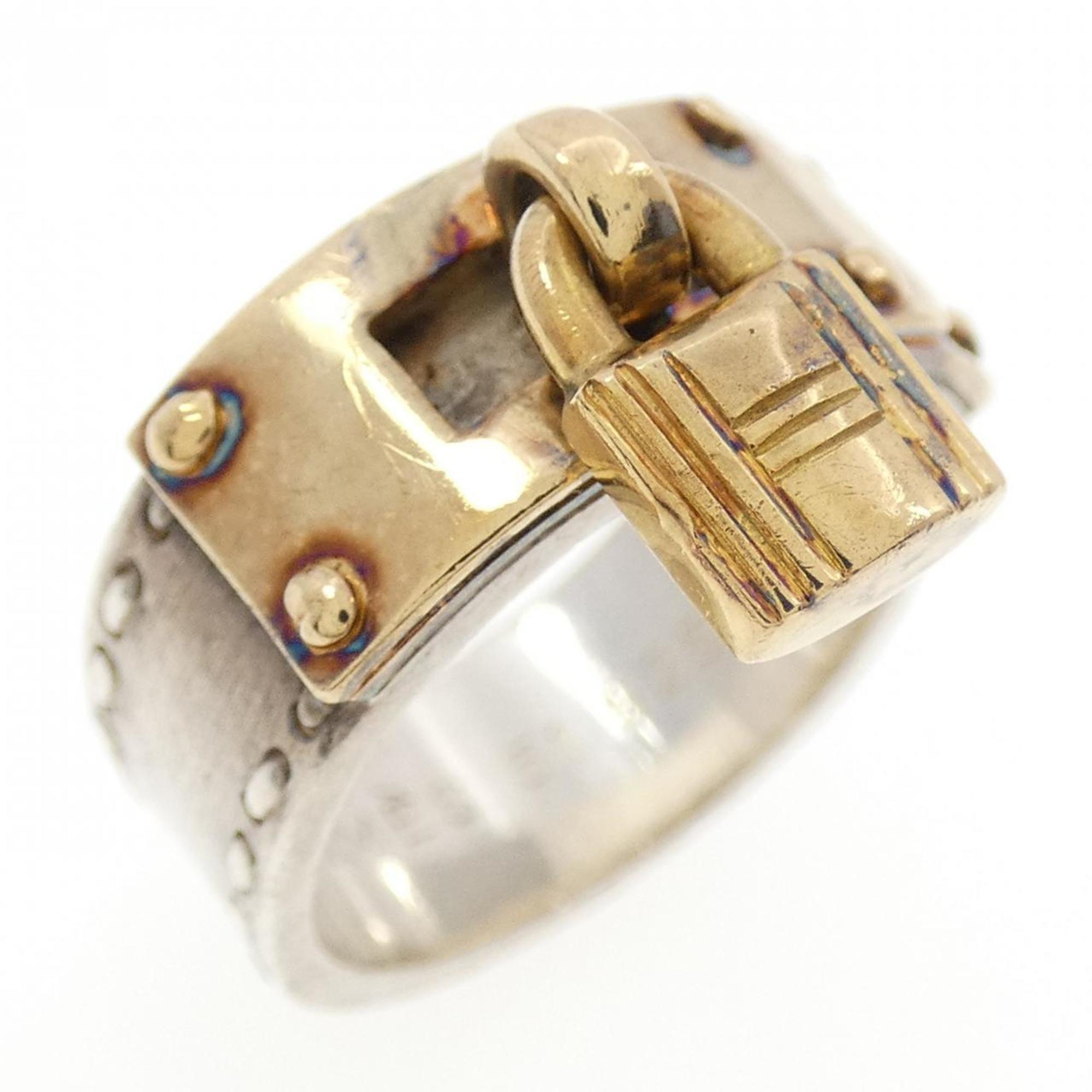 Hermes Silver Silver 925 Band Ring (Pre-Owned)